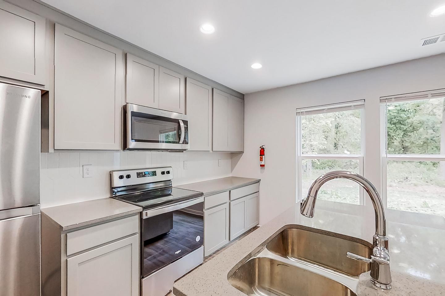Common spaces including the kitchen