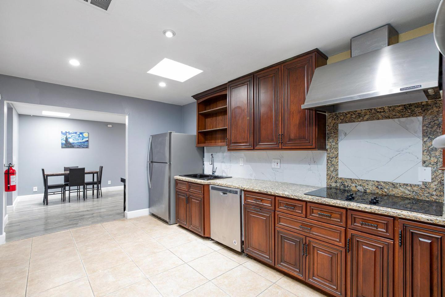 Common spaces including the kitchen