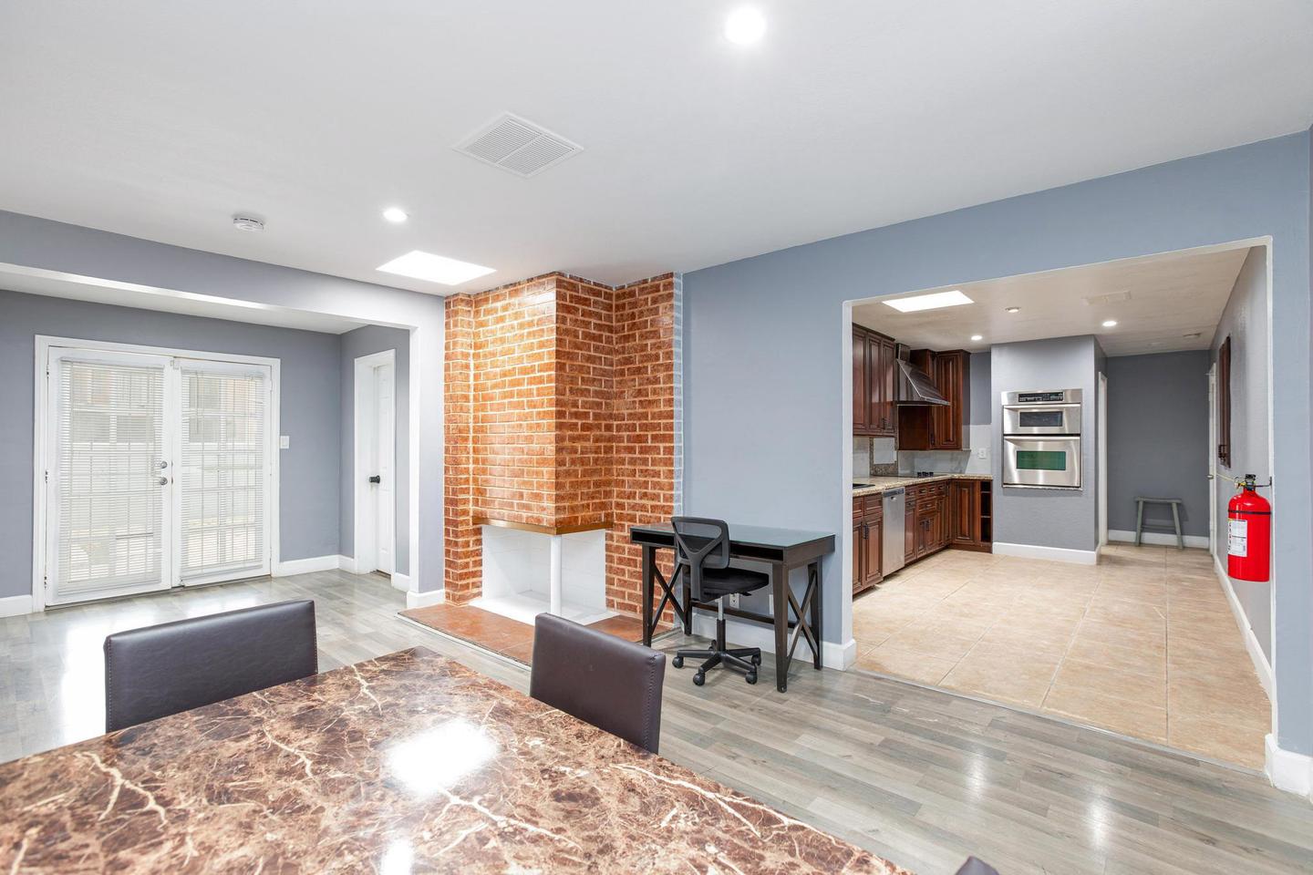 Common spaces including the kitchen