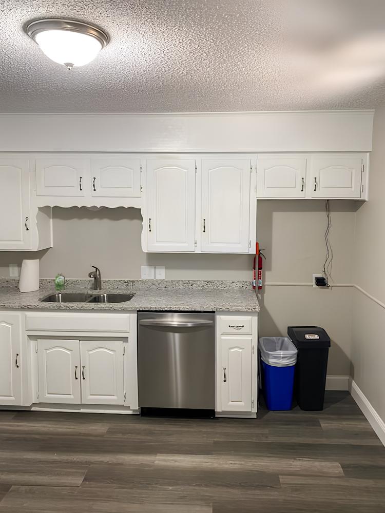 Common spaces including the kitchen
