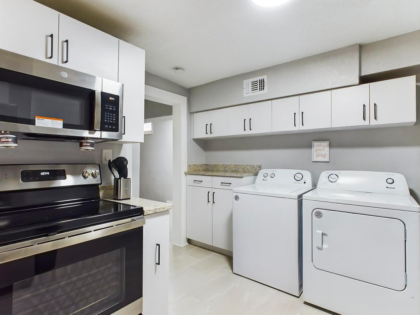 Common spaces including the kitchen
