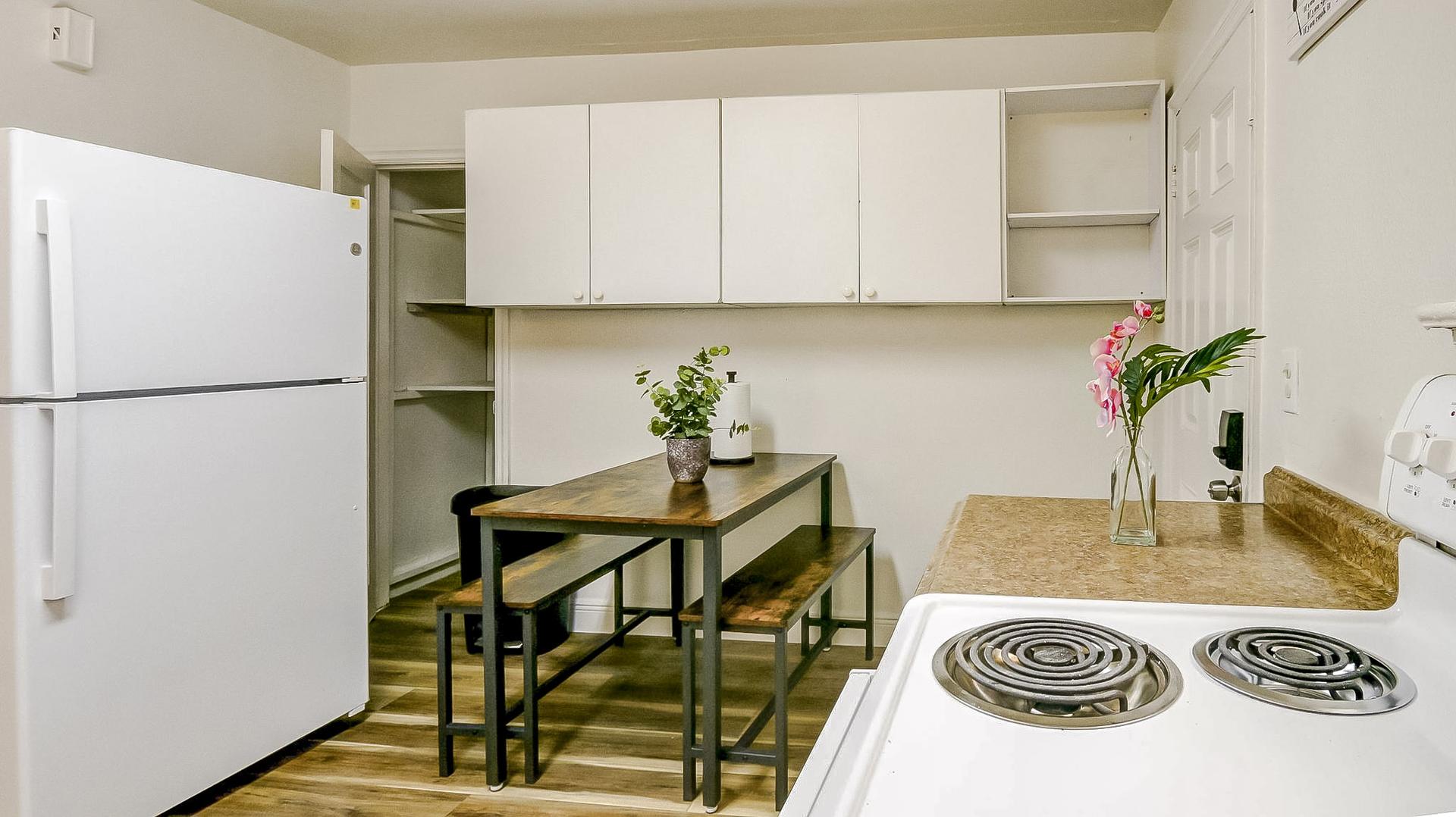 Common spaces including the kitchen