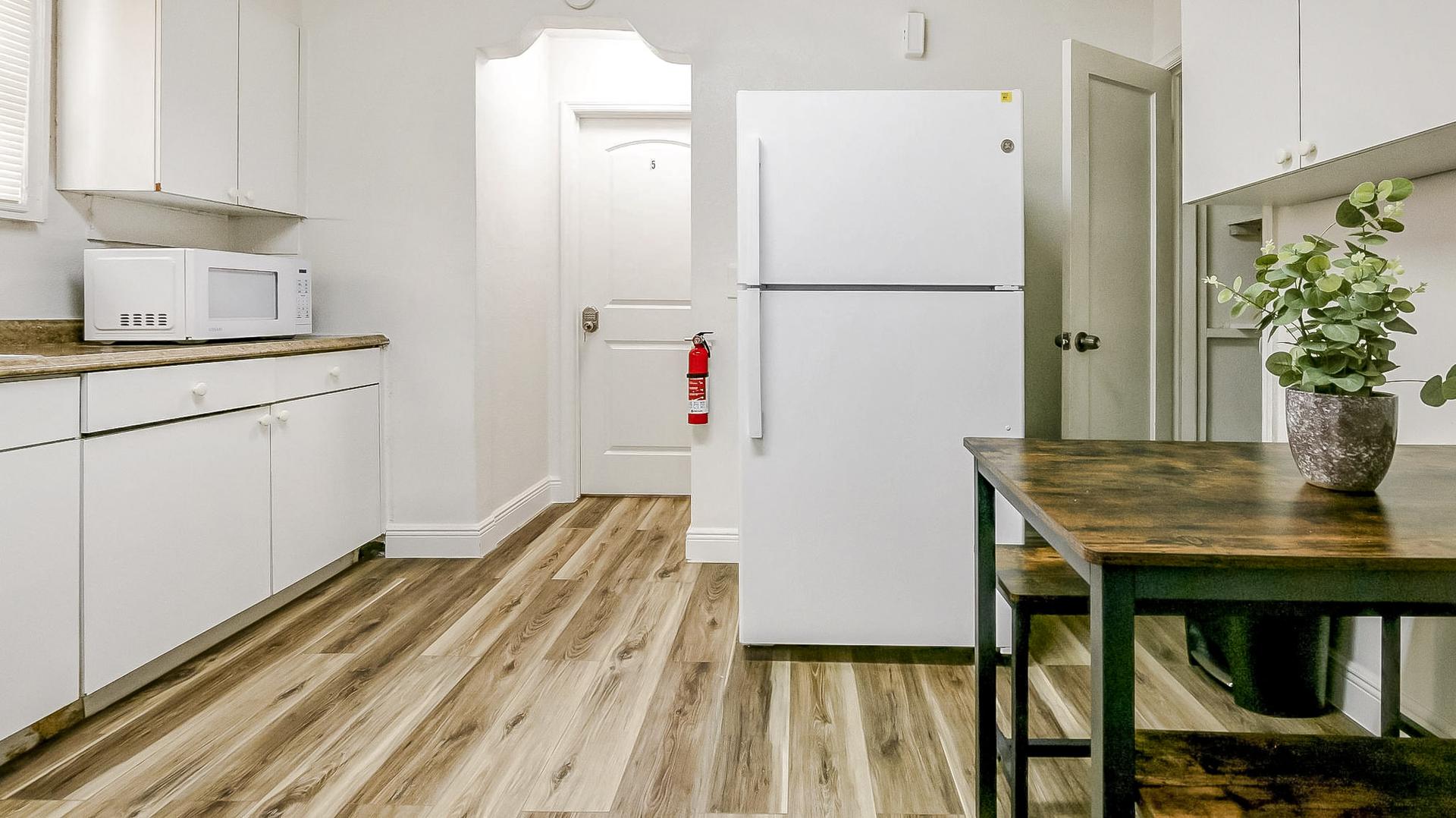 Common spaces including the kitchen