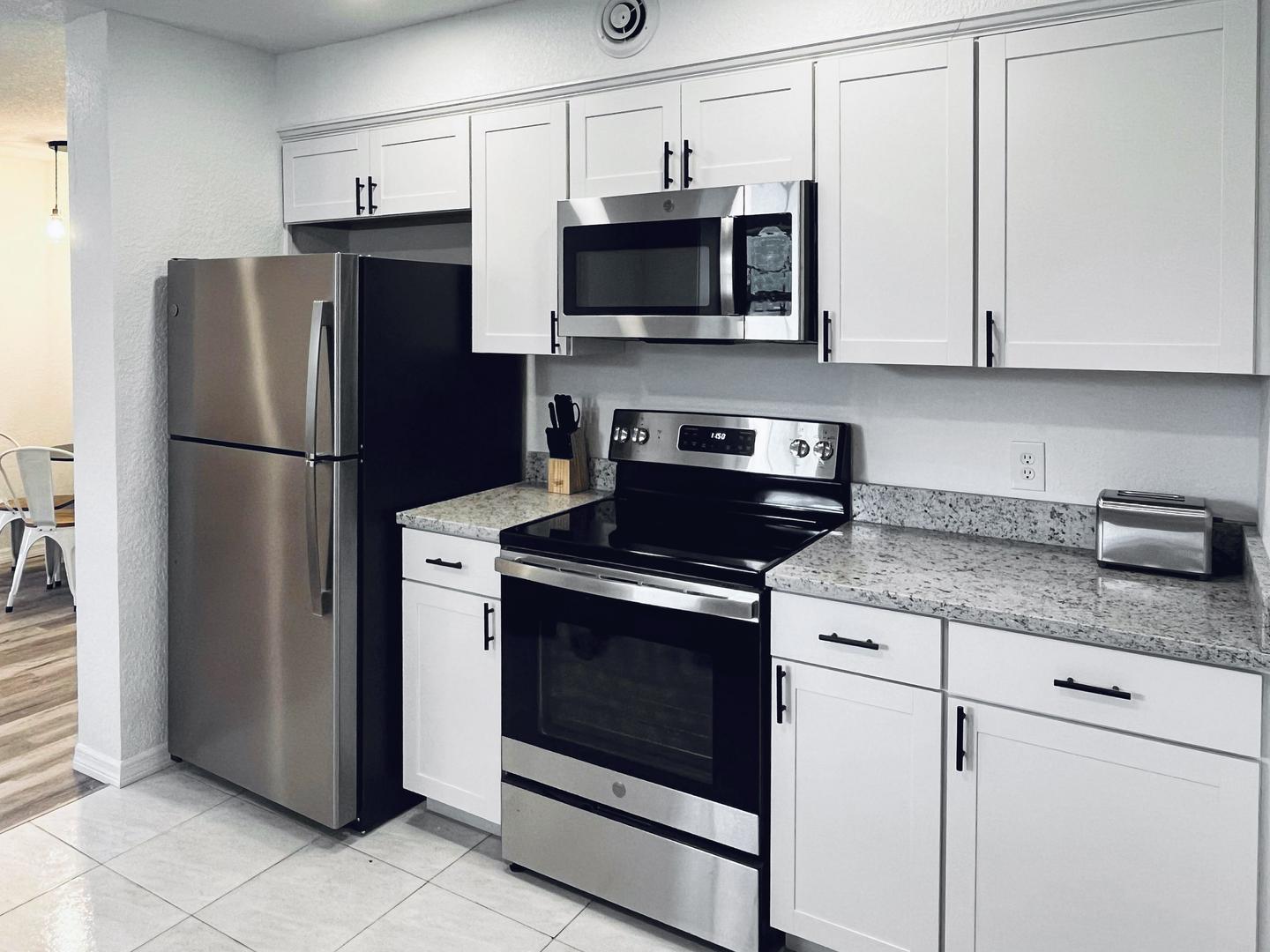 Common spaces including the kitchen