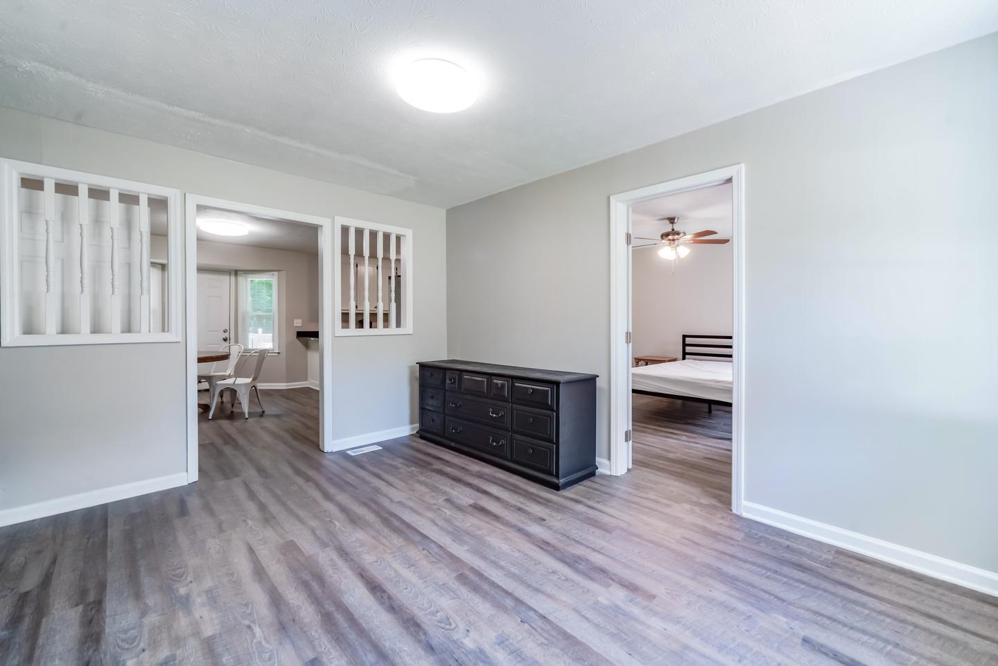Common spaces including the kitchen