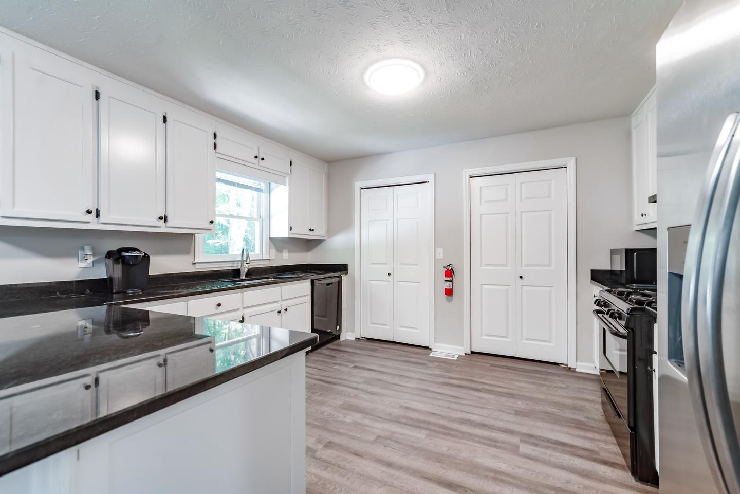 Common spaces including the kitchen