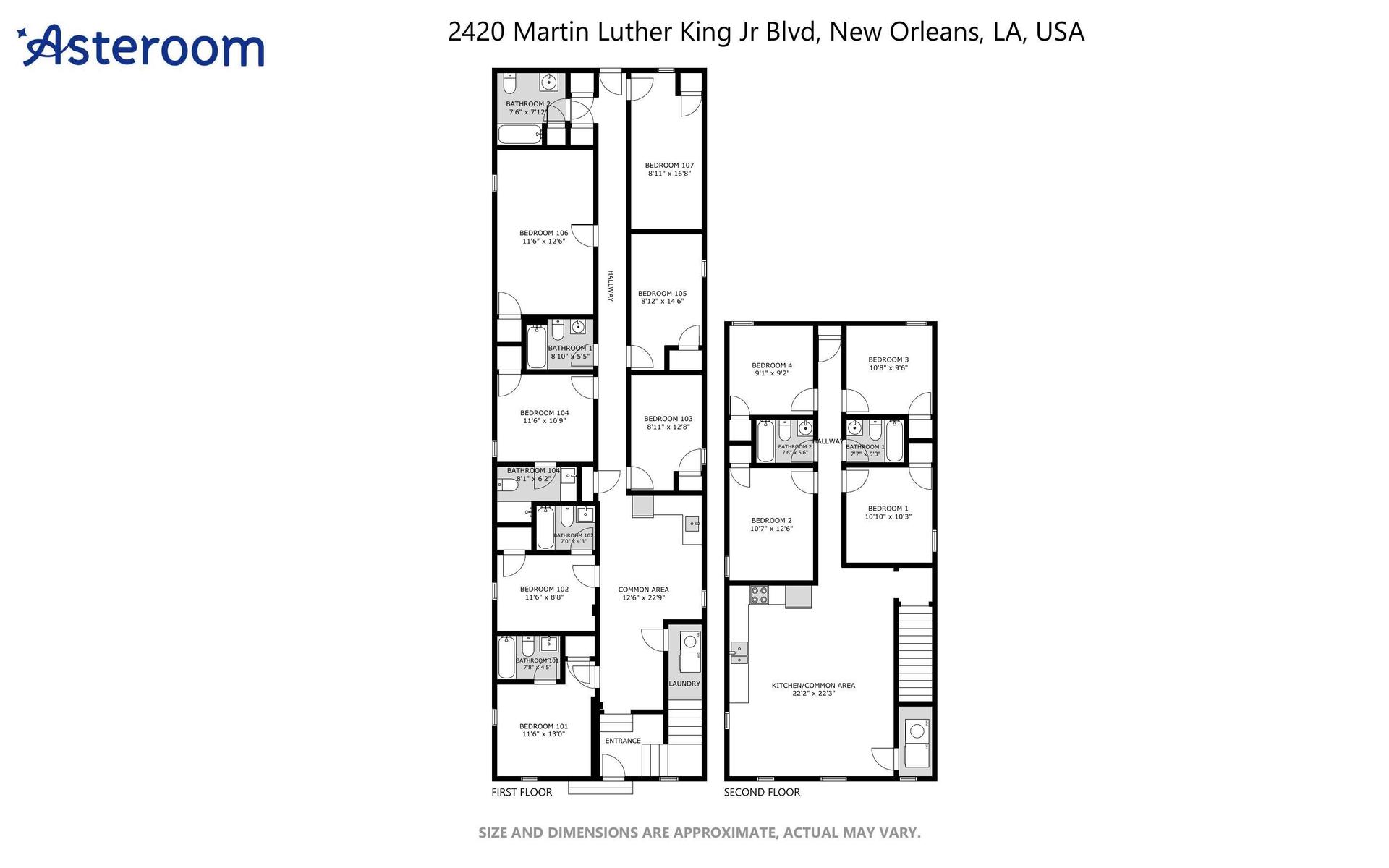 Common spaces including the kitchen