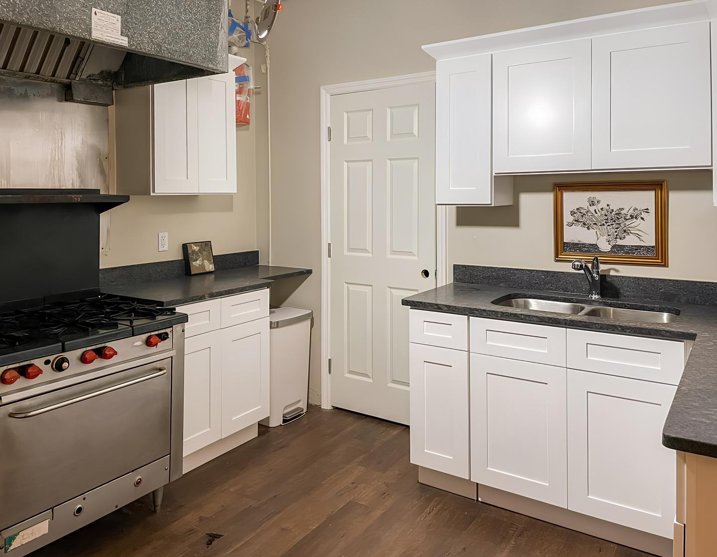 Common spaces including the kitchen