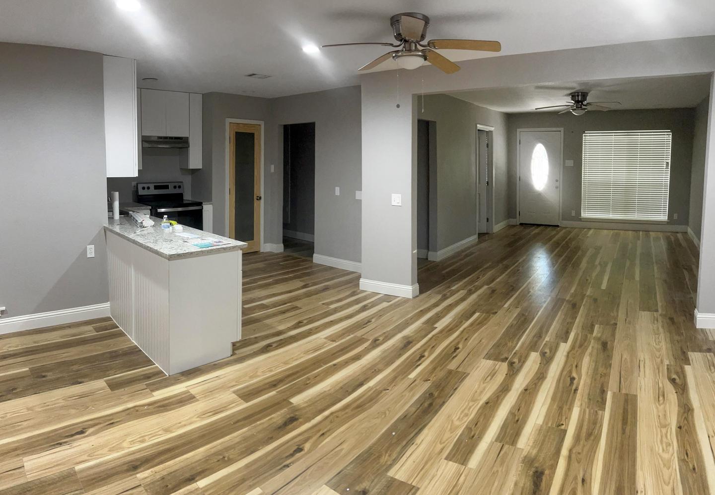 Common spaces including the kitchen