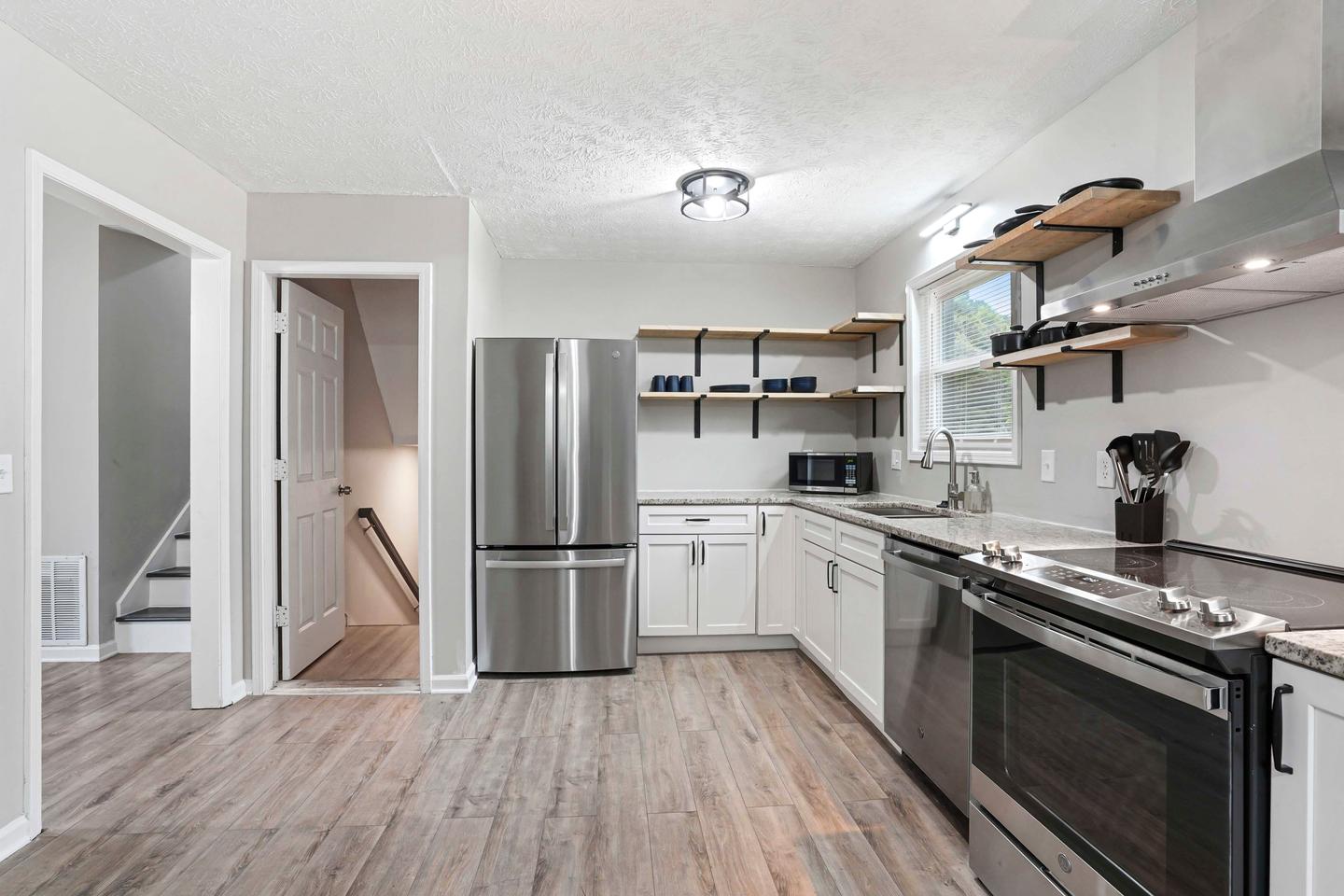 Common spaces including the kitchen