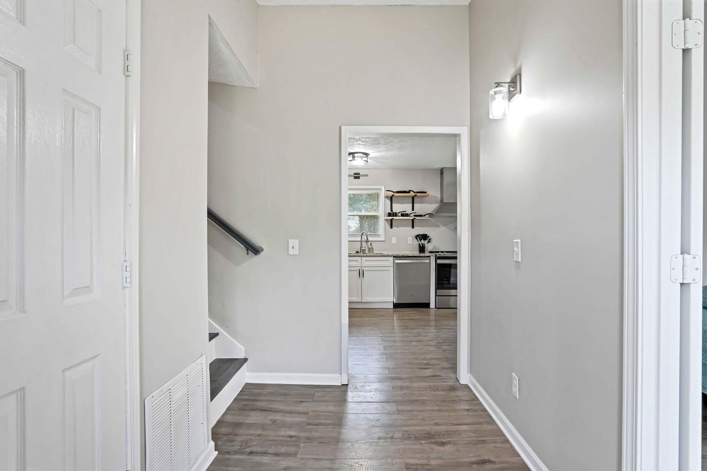 Common spaces including the kitchen