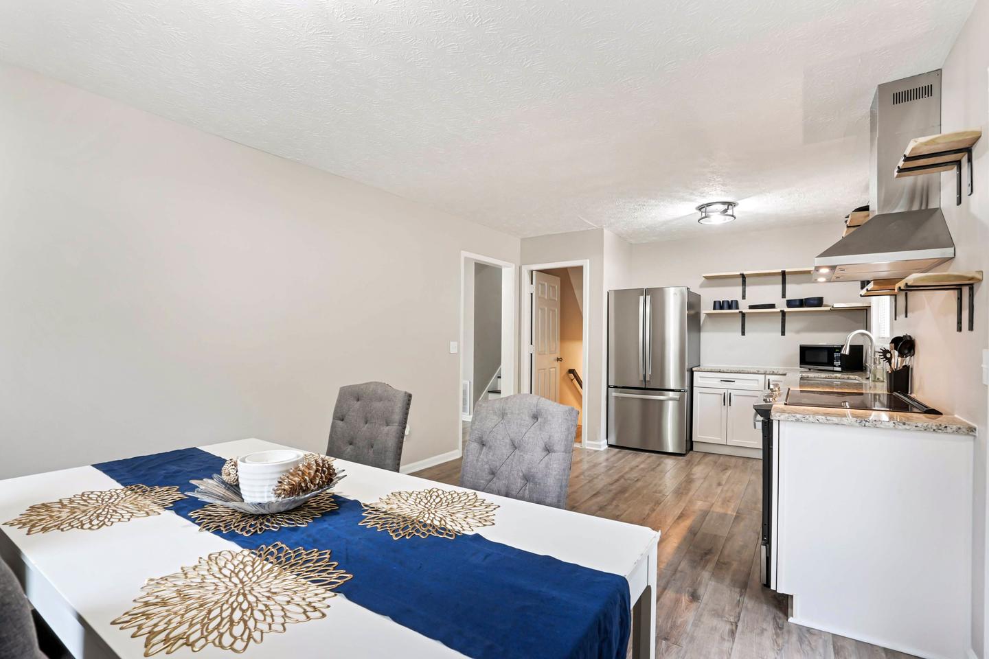 Common spaces including the kitchen