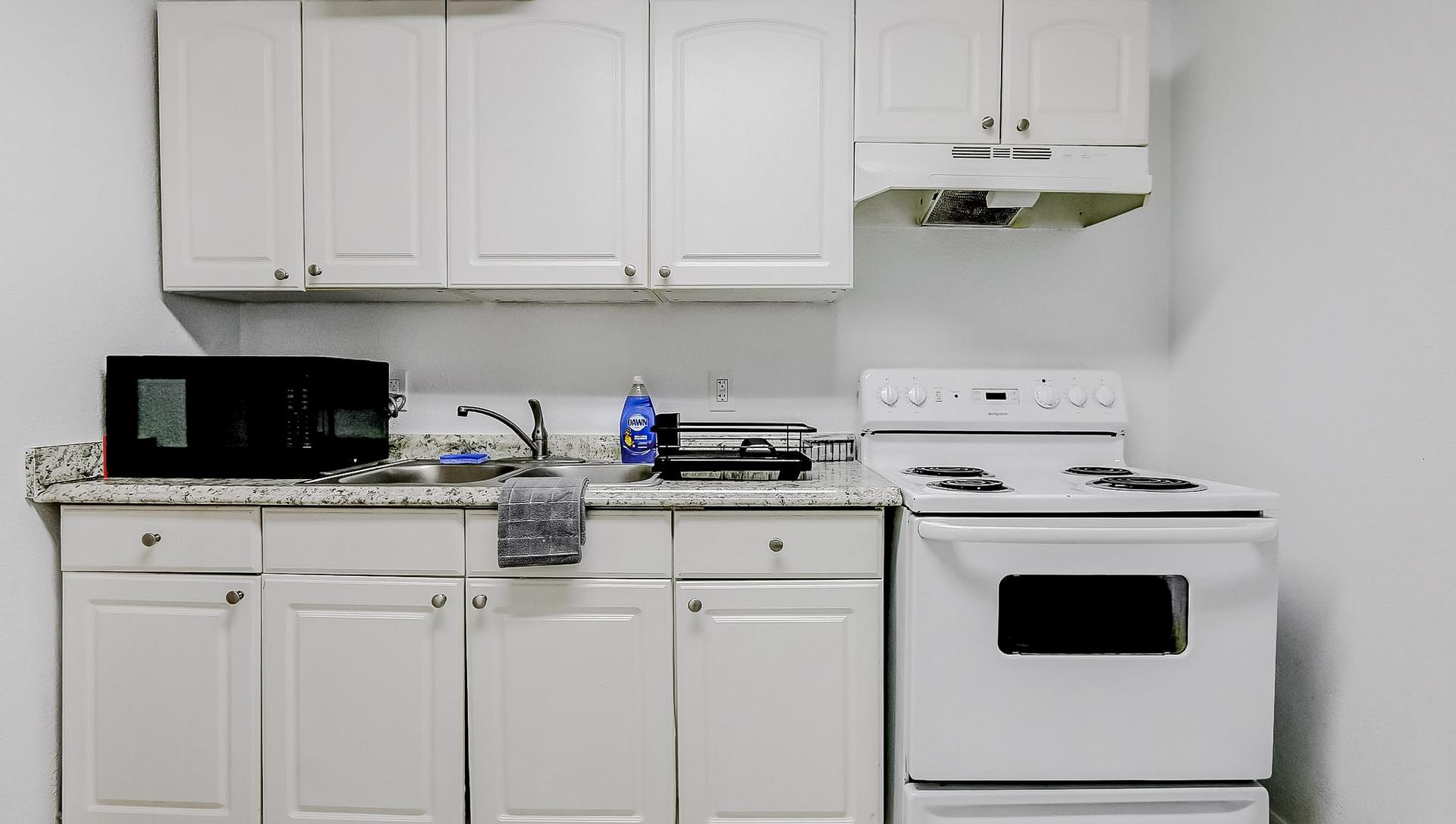 Common spaces including the kitchen