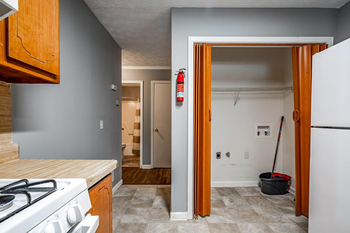 Common spaces including the kitchen