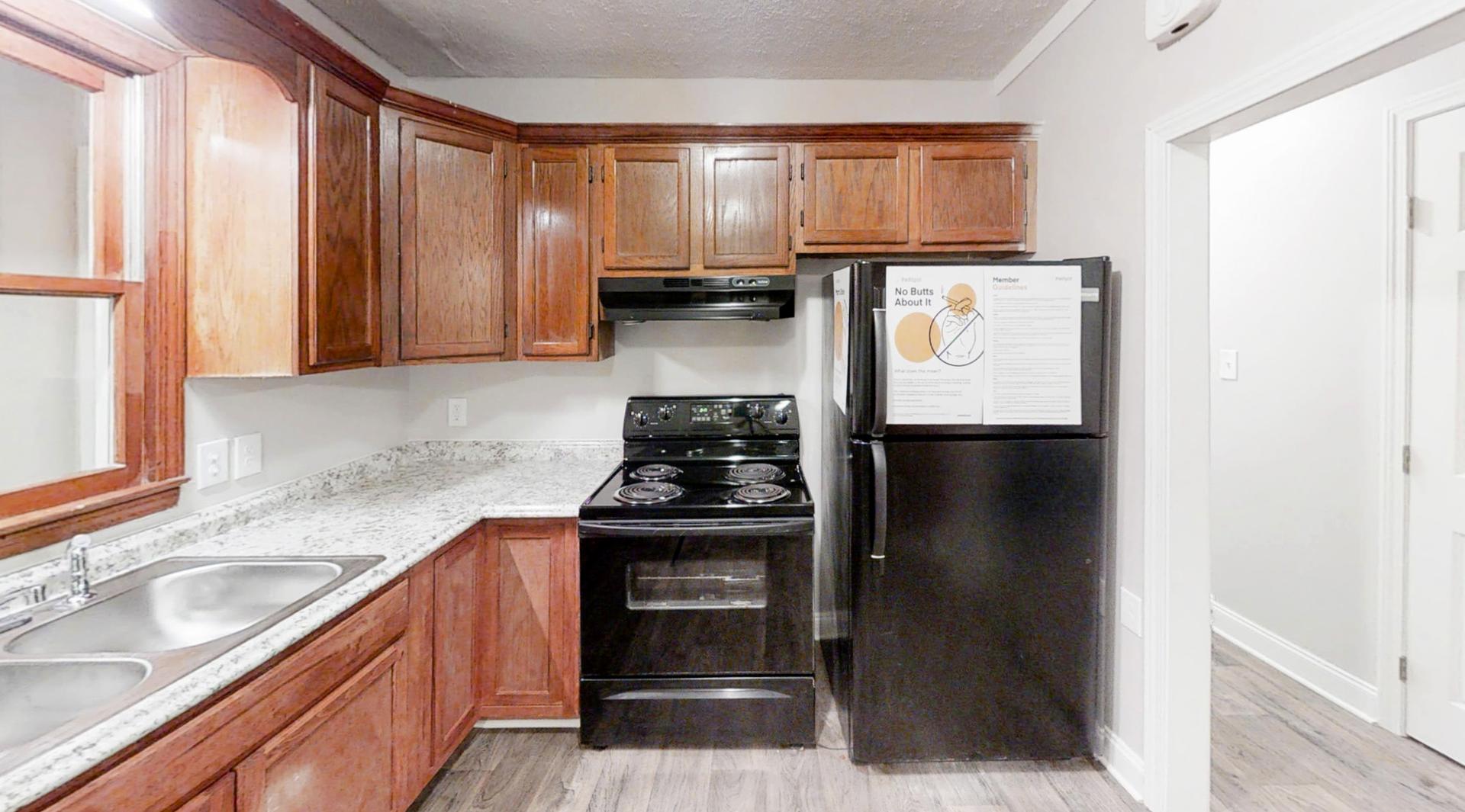 Common spaces including the kitchen