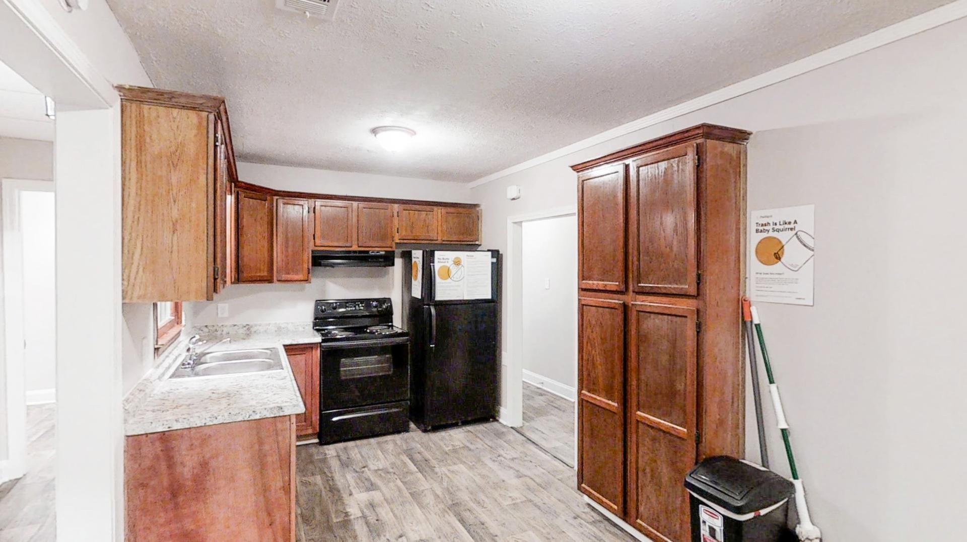 Common spaces including the kitchen
