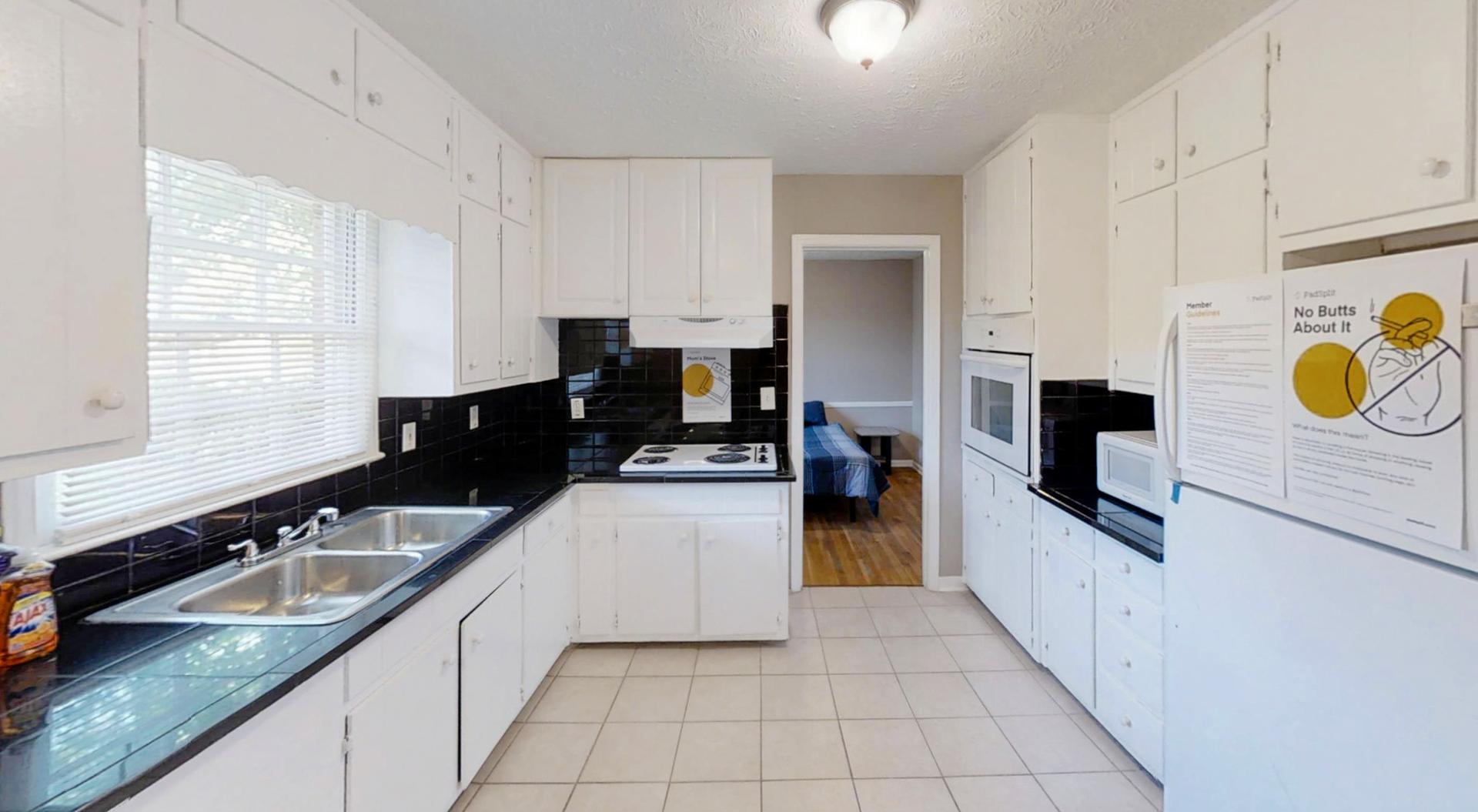 Common spaces including the kitchen