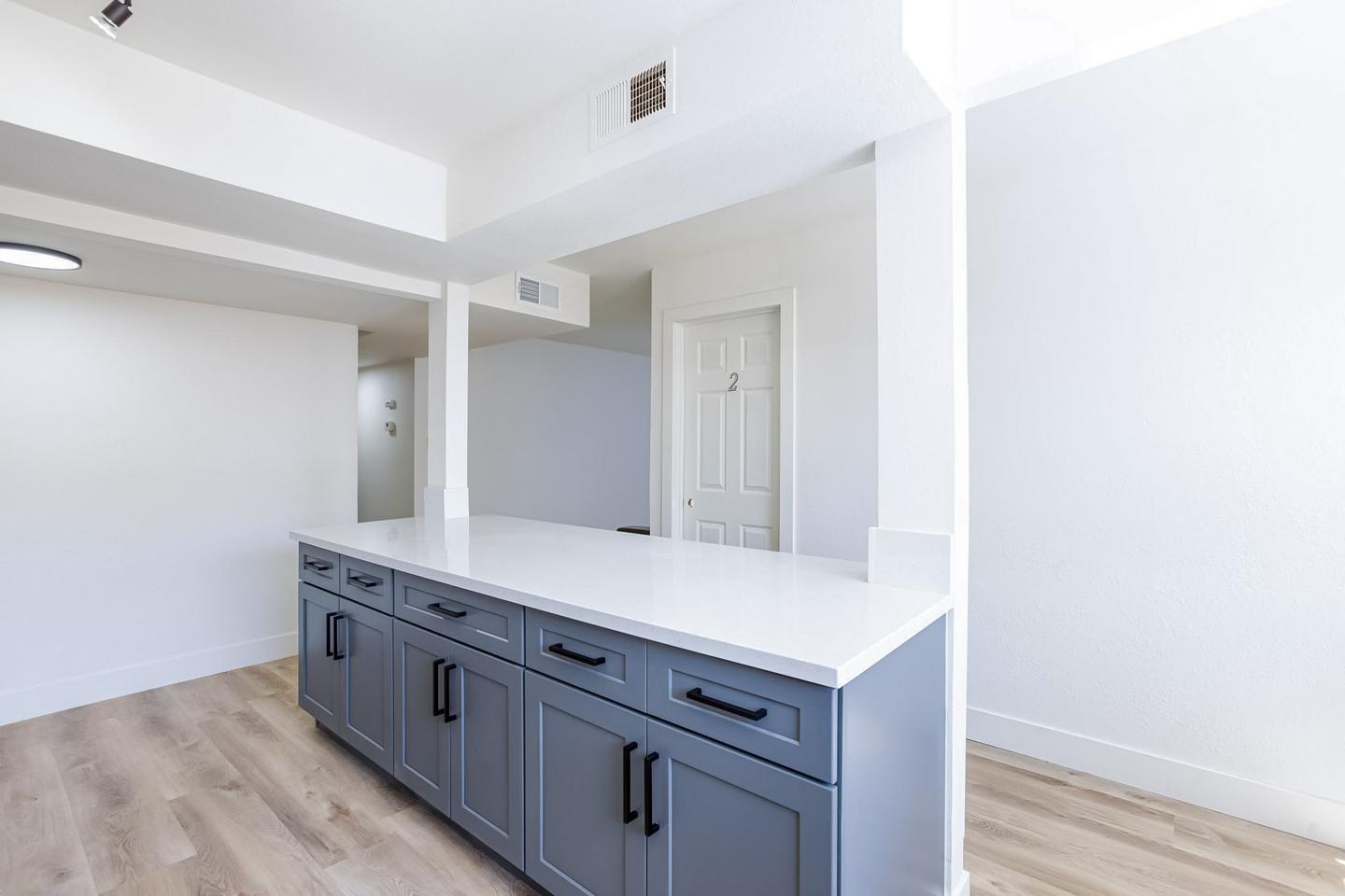 Common spaces including the kitchen