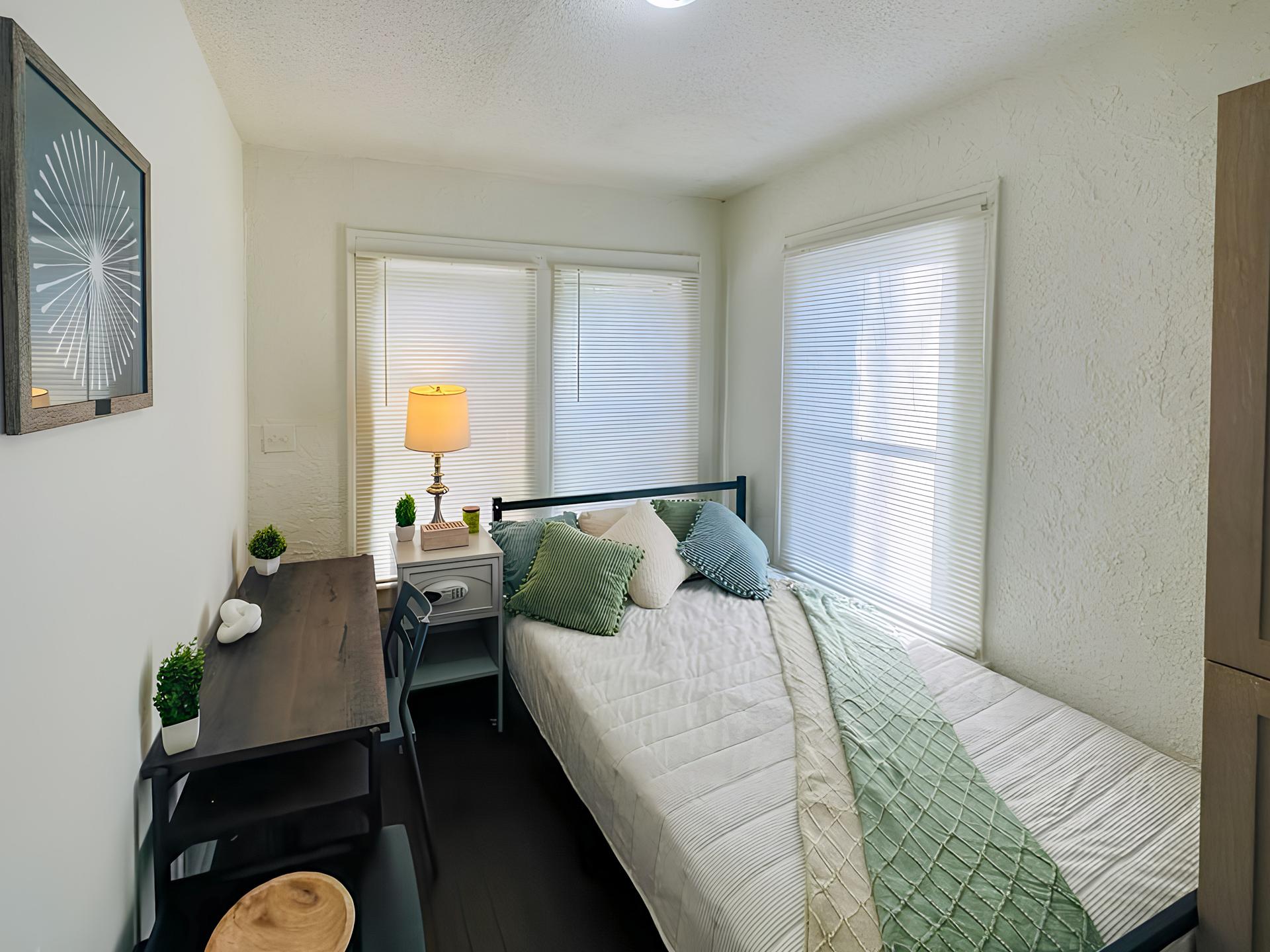 bedroom, detected:bed, window blind