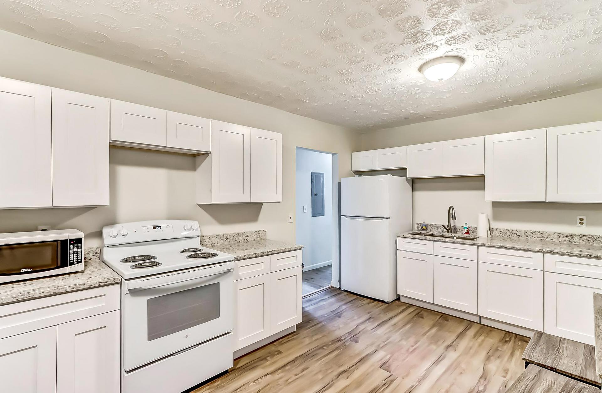 Common spaces including the kitchen