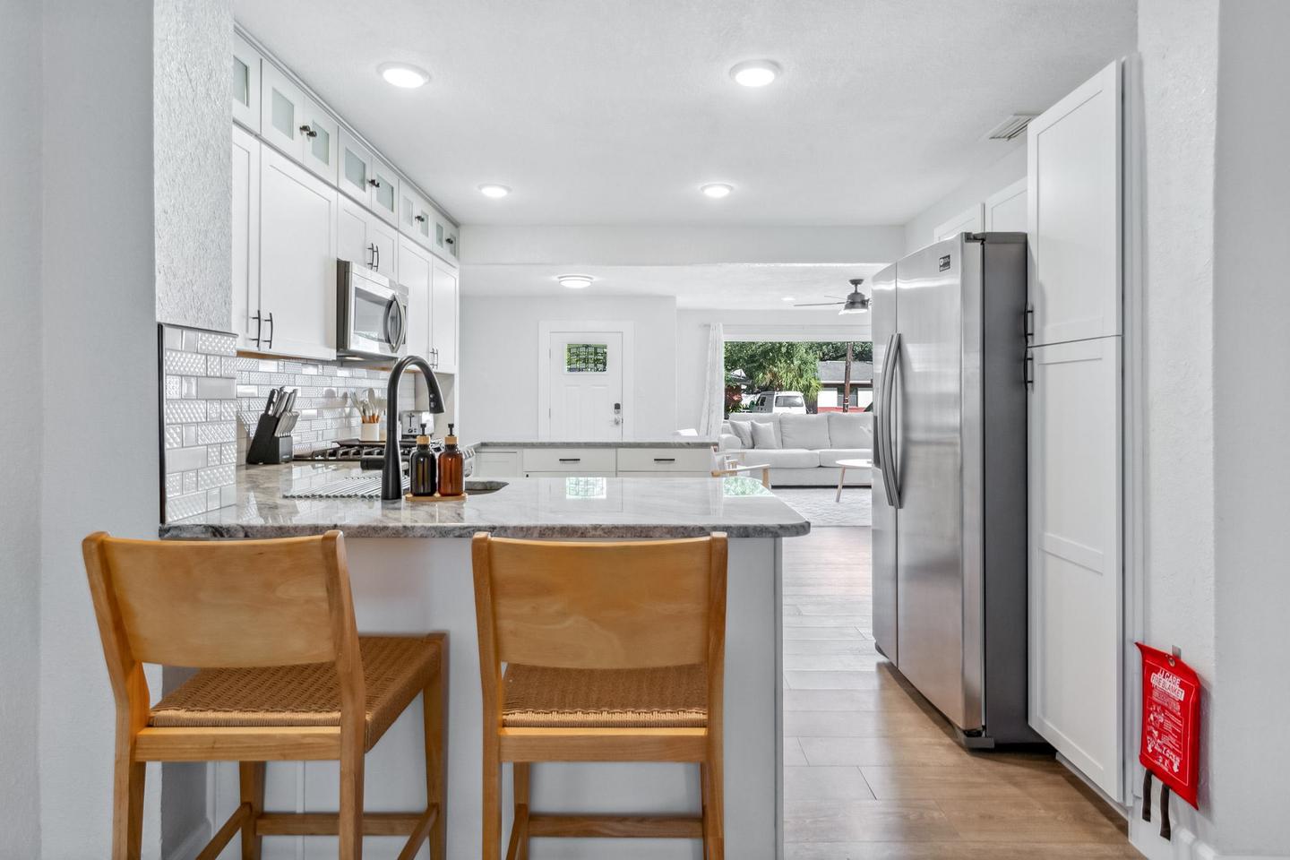 Common spaces including the kitchen