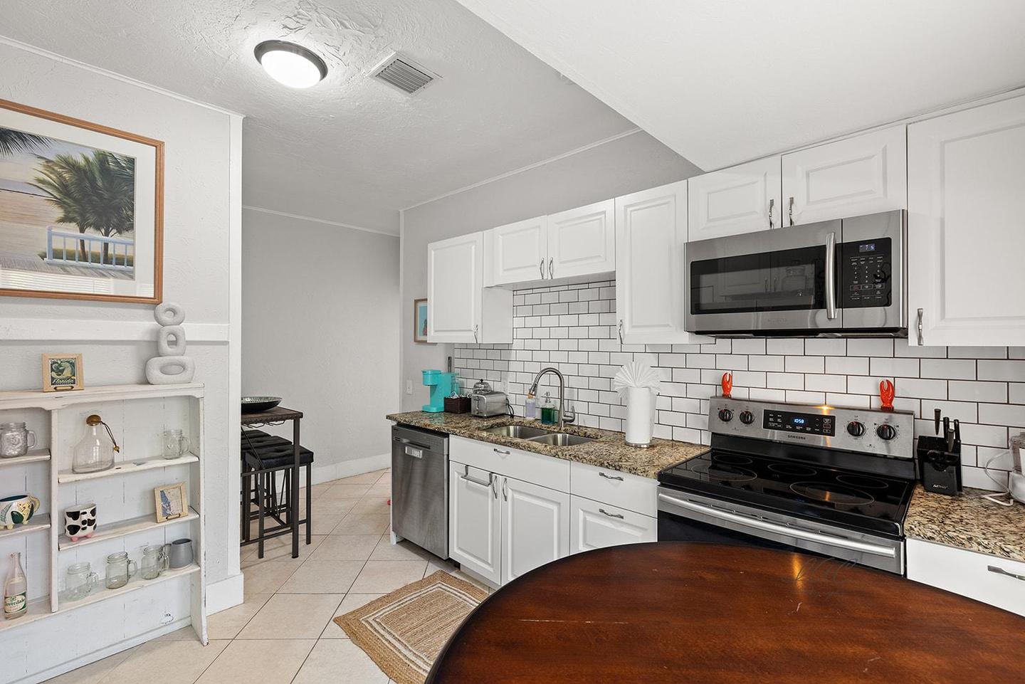Common spaces including the kitchen