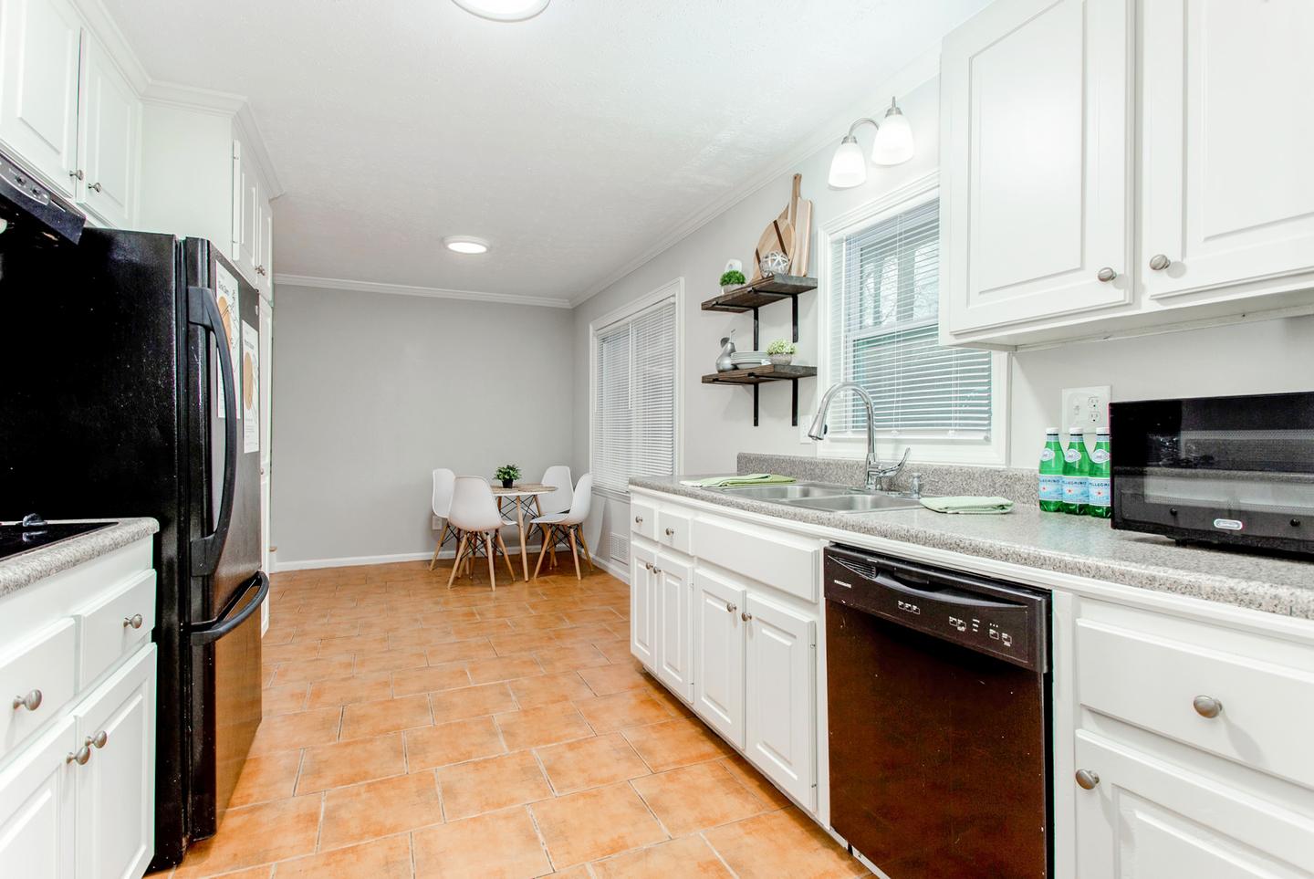 Common spaces including the kitchen
