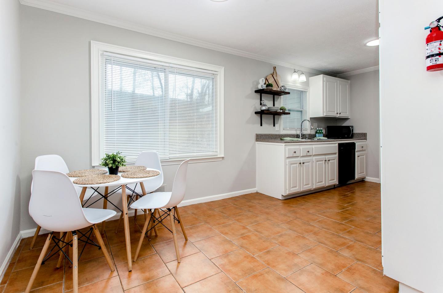 Common spaces including the kitchen