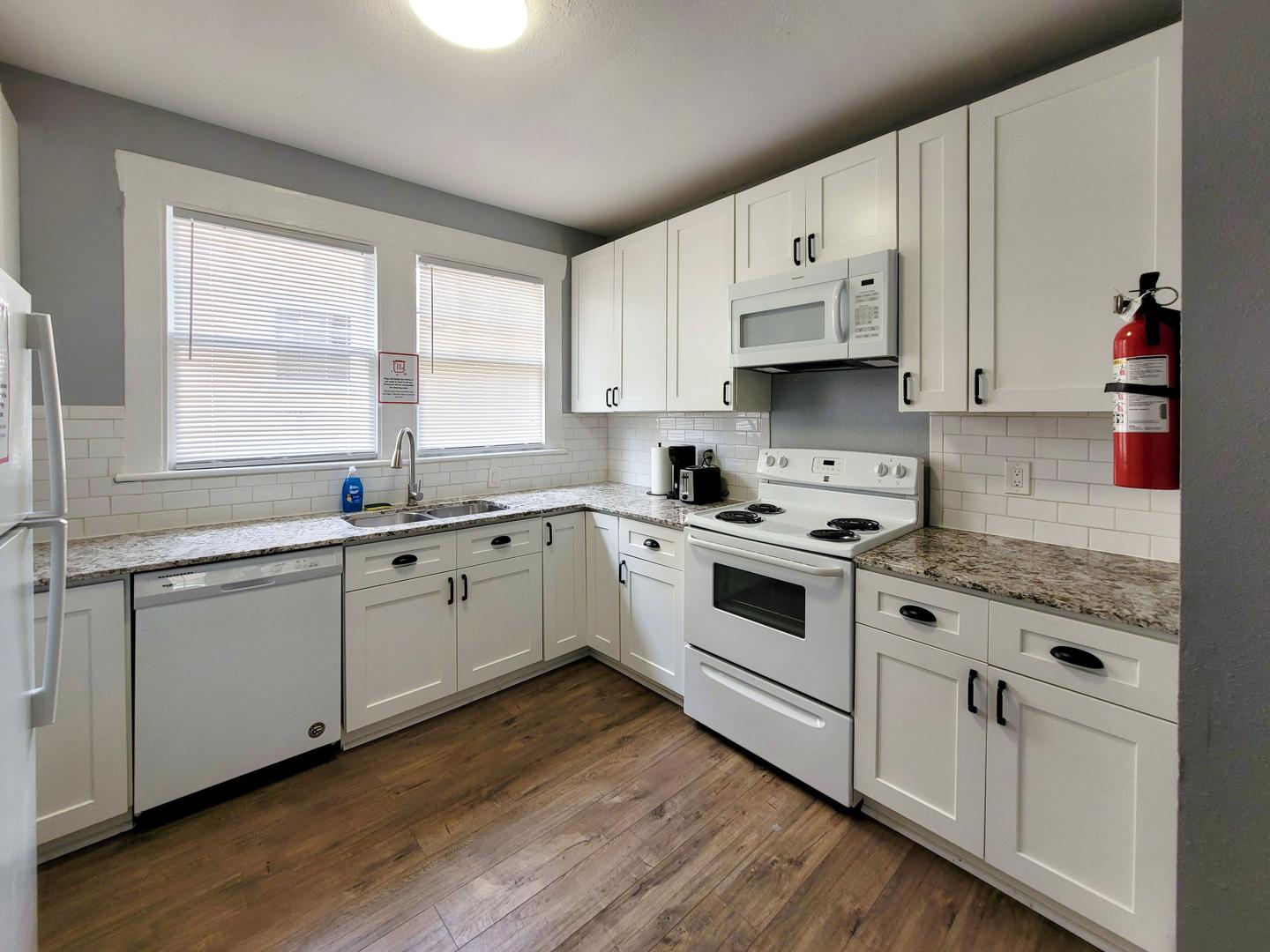 Common spaces including the kitchen