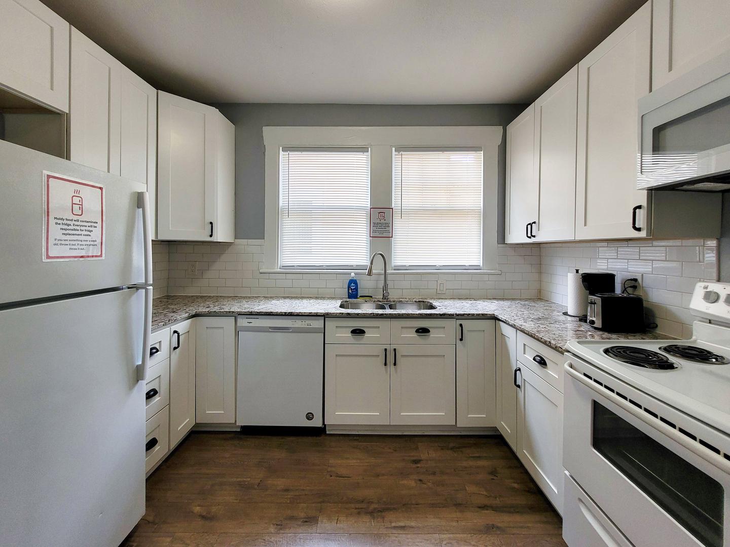 Common spaces including the kitchen