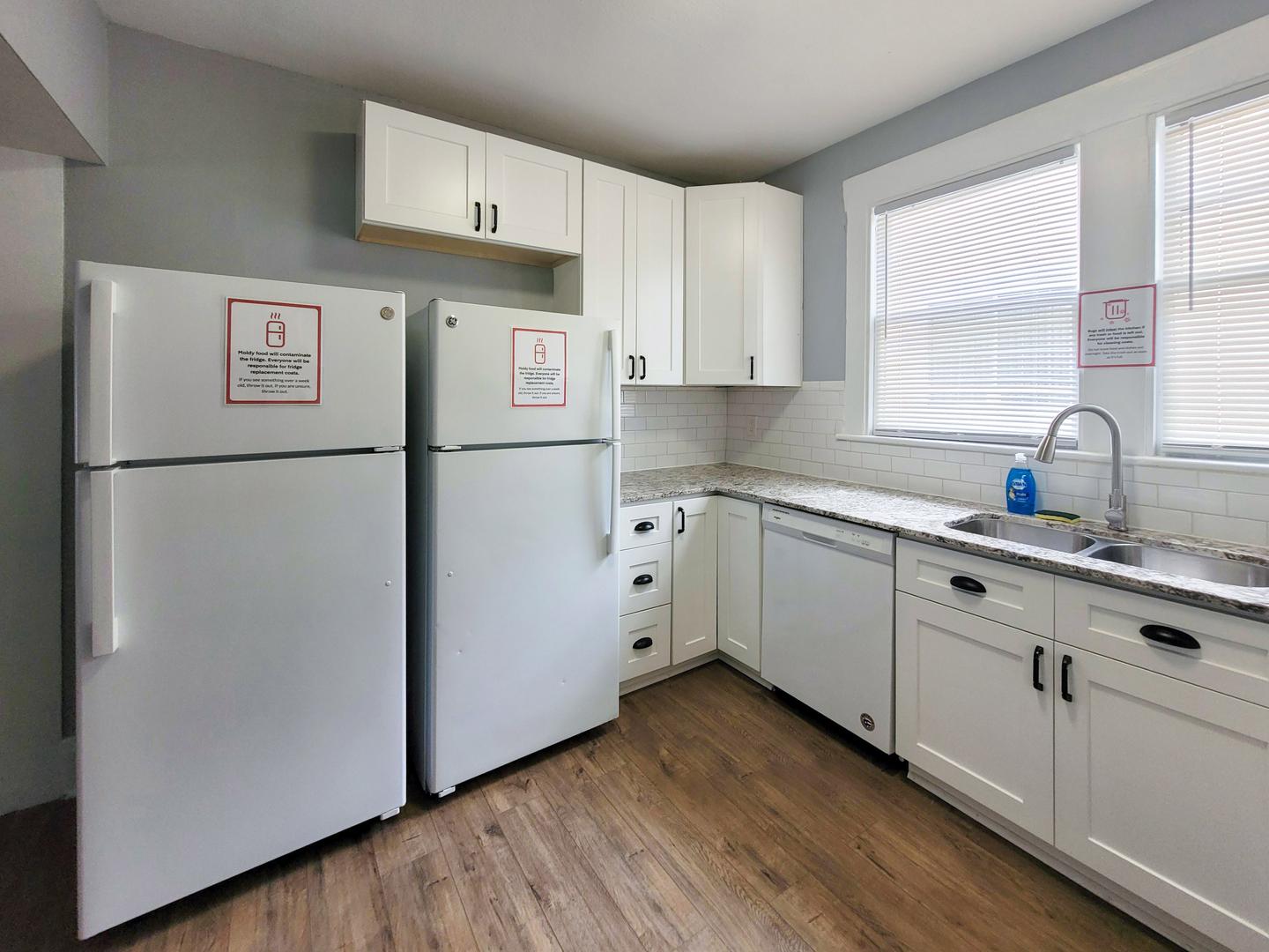 Common spaces including the kitchen