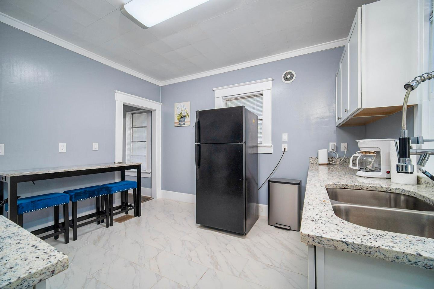 Common spaces including the kitchen