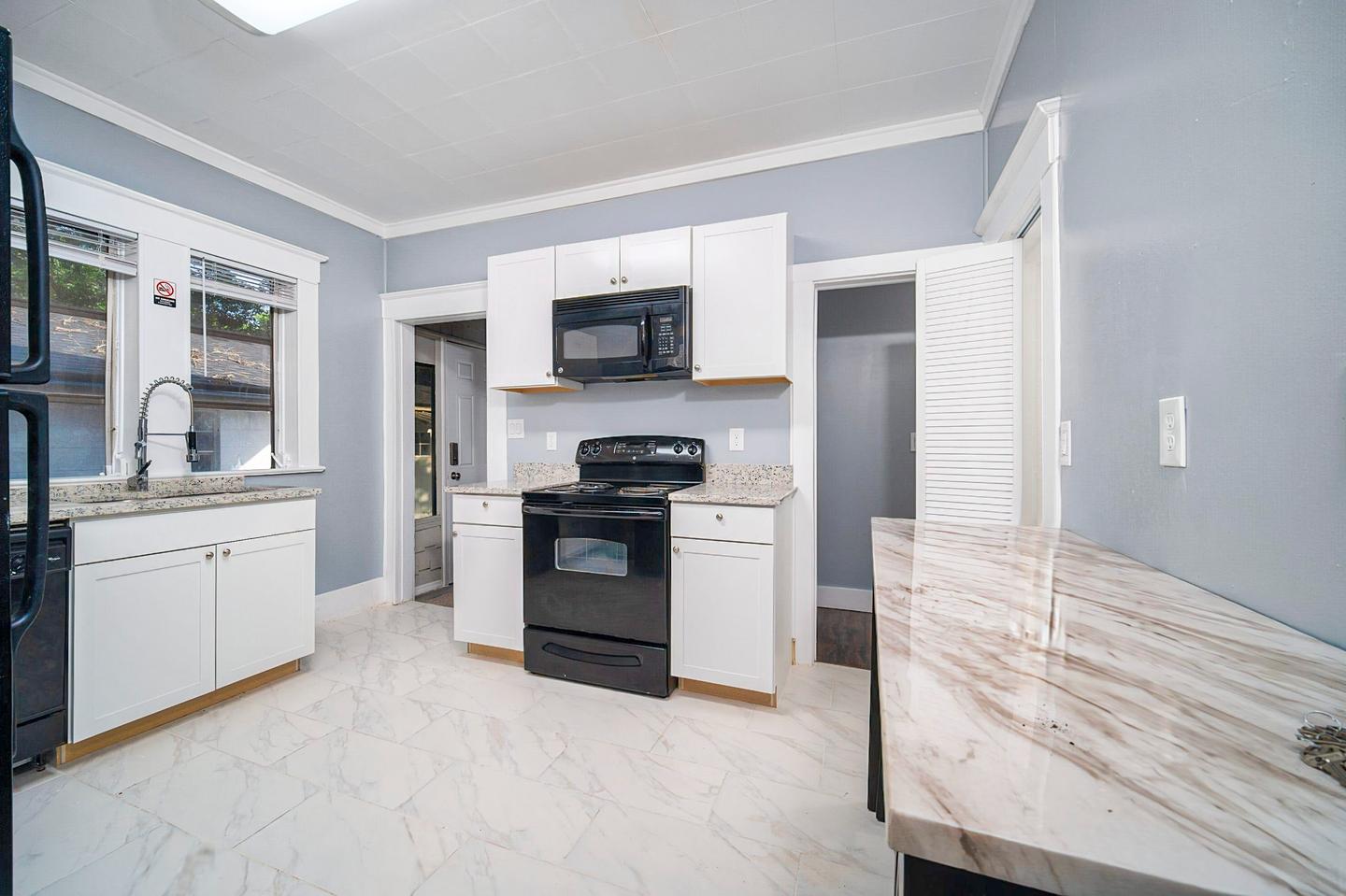 Common spaces including the kitchen