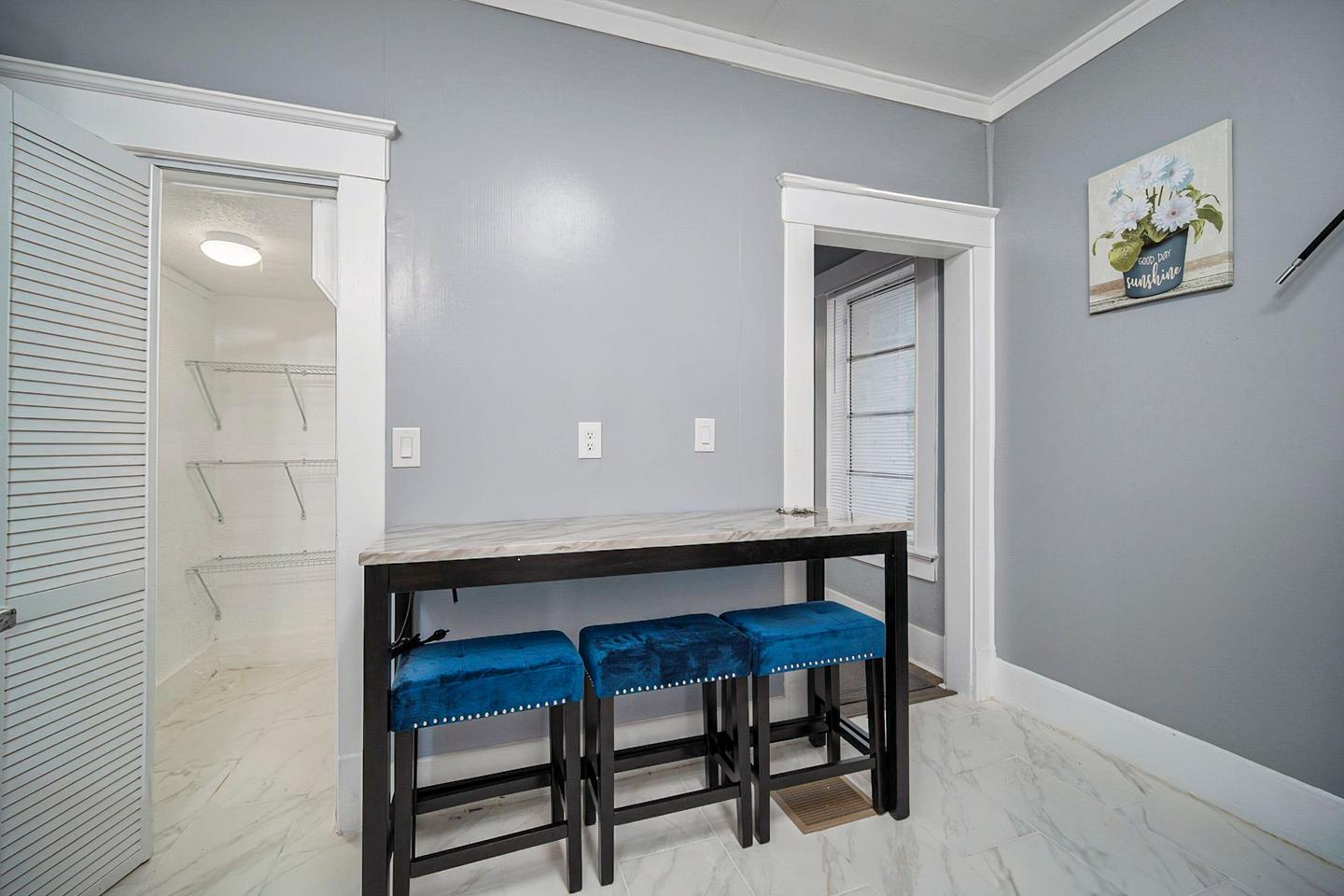 Common spaces including the kitchen