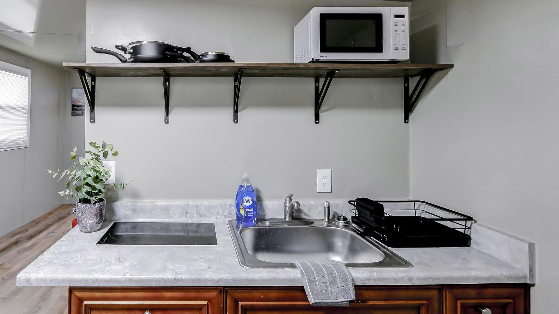 Common spaces including the kitchen