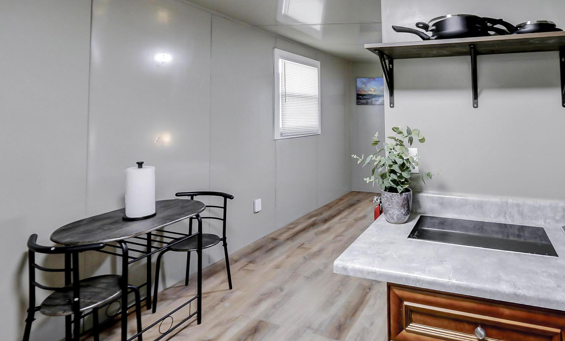 Common spaces including the kitchen