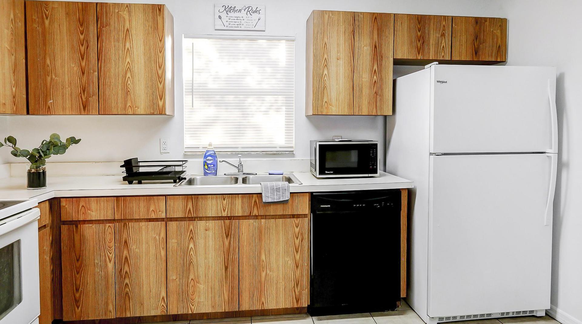 Common spaces including the kitchen
