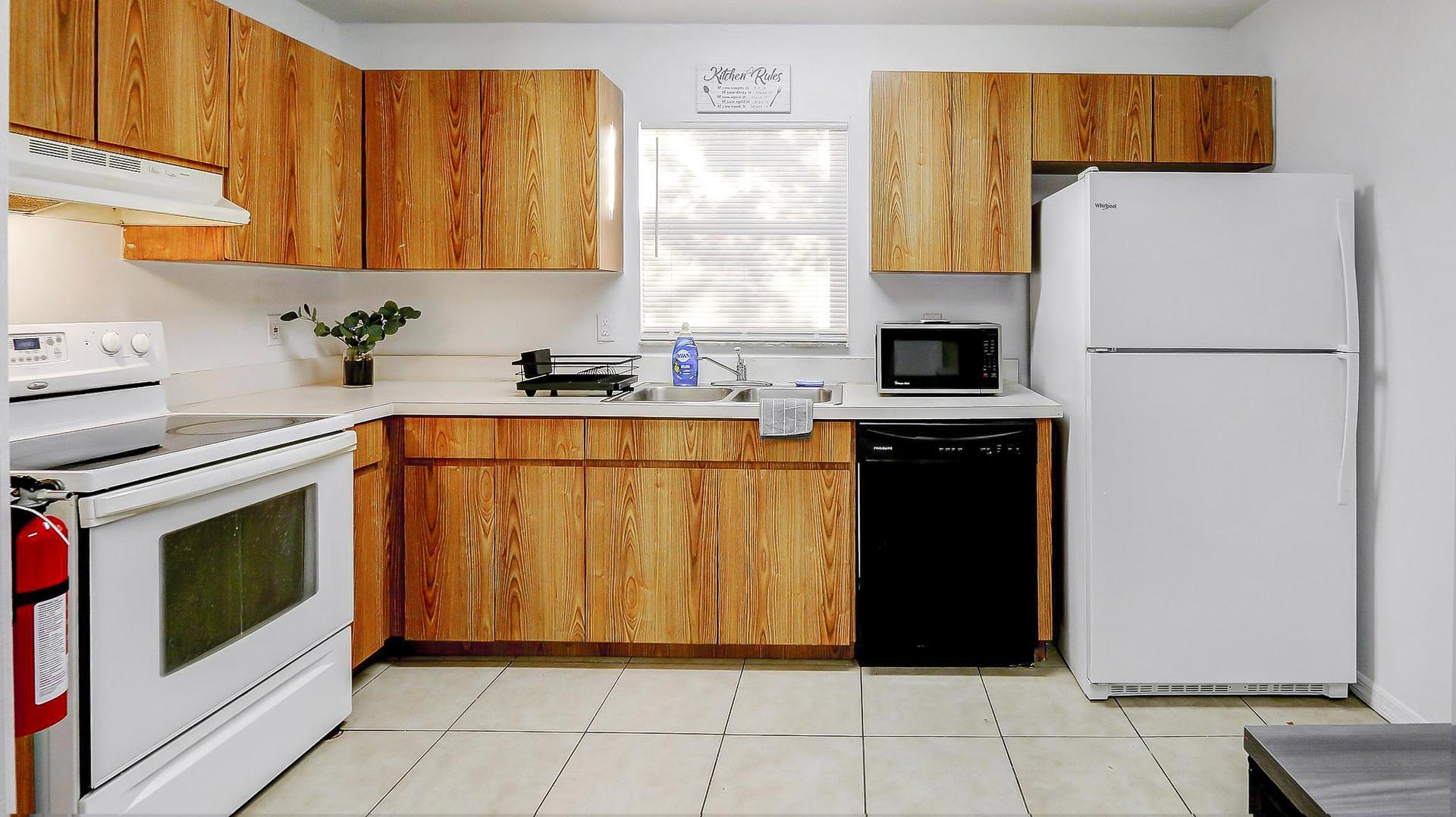 Common spaces including the kitchen