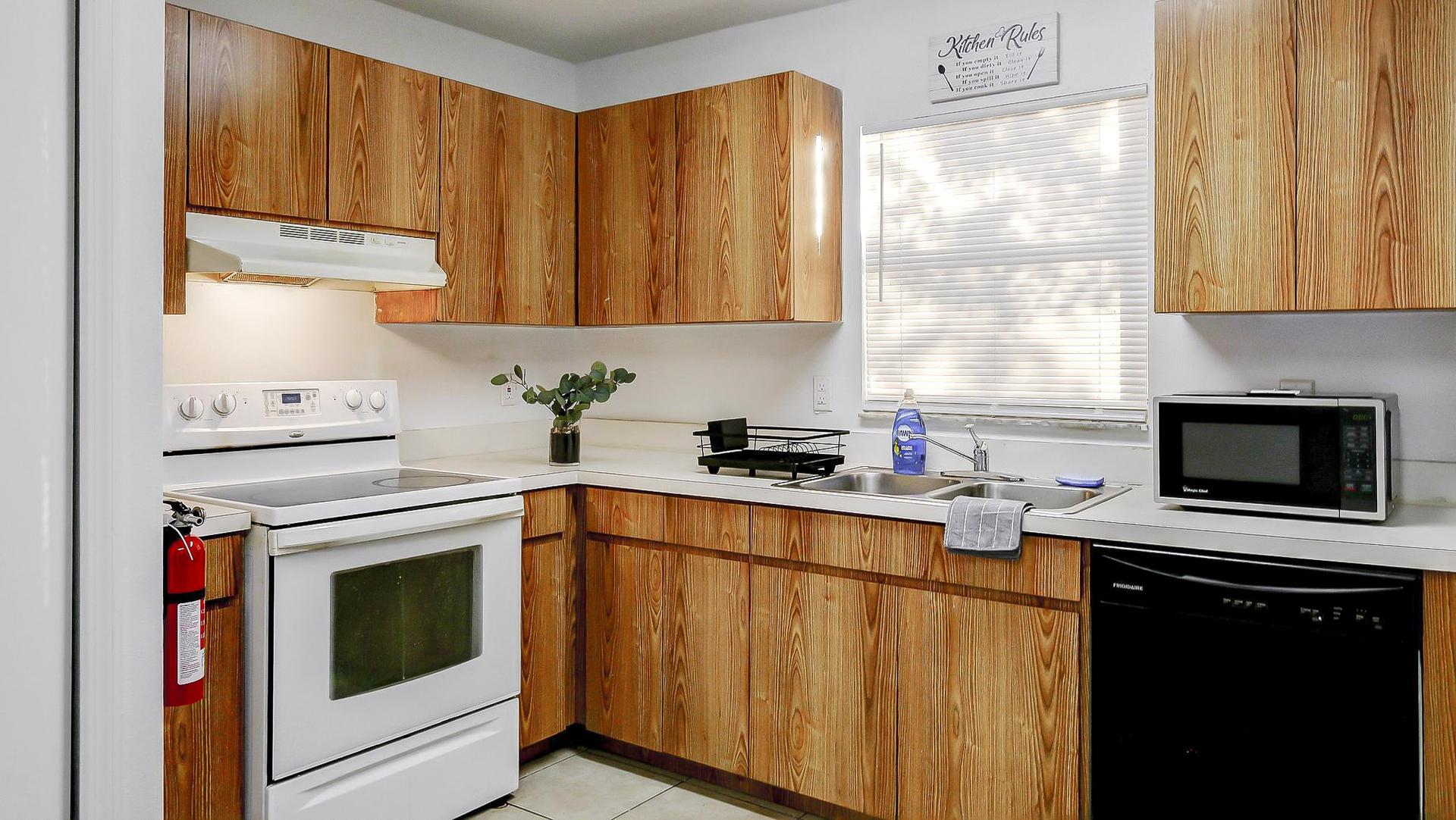 Common spaces including the kitchen