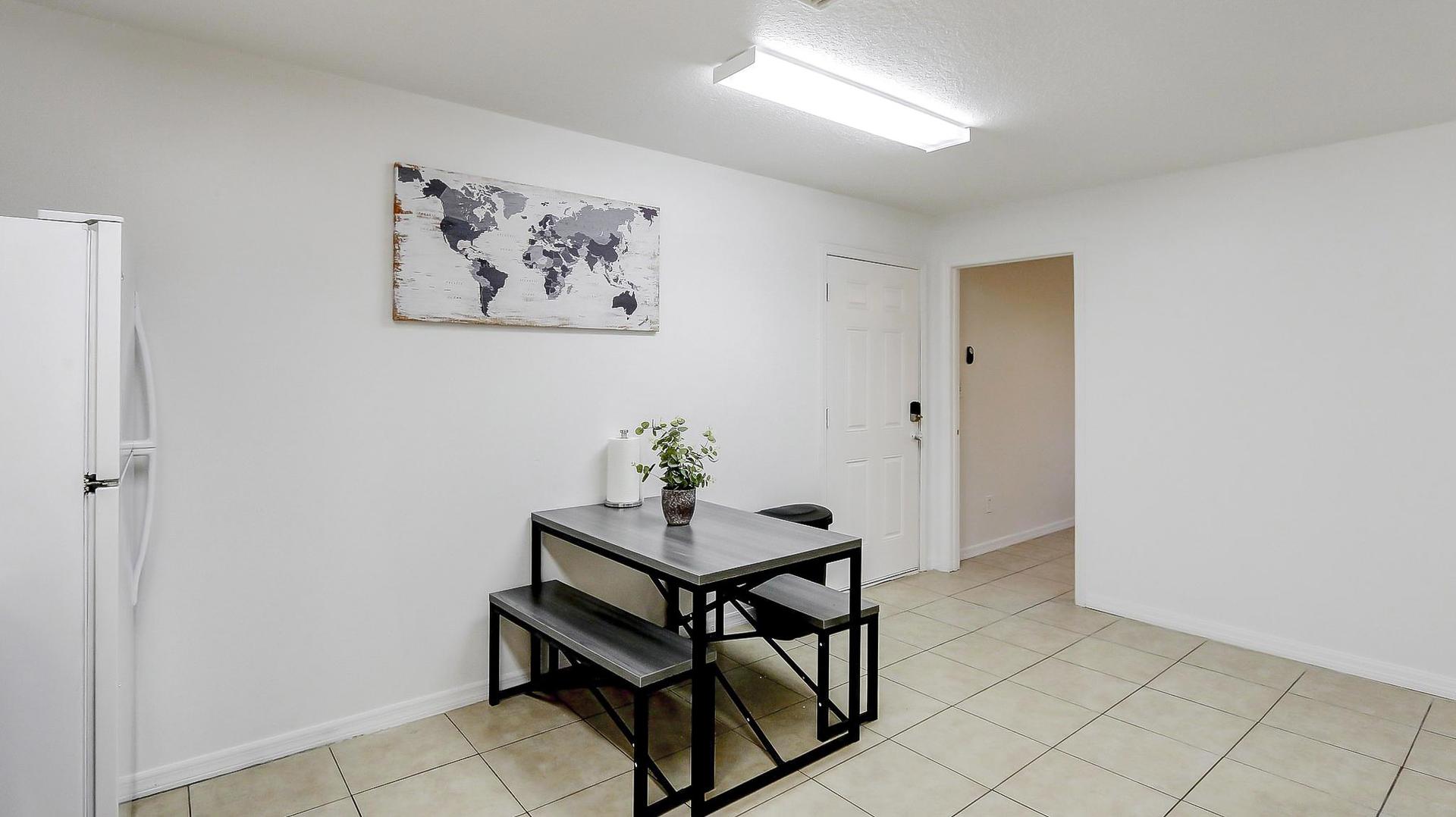 Common spaces including the kitchen