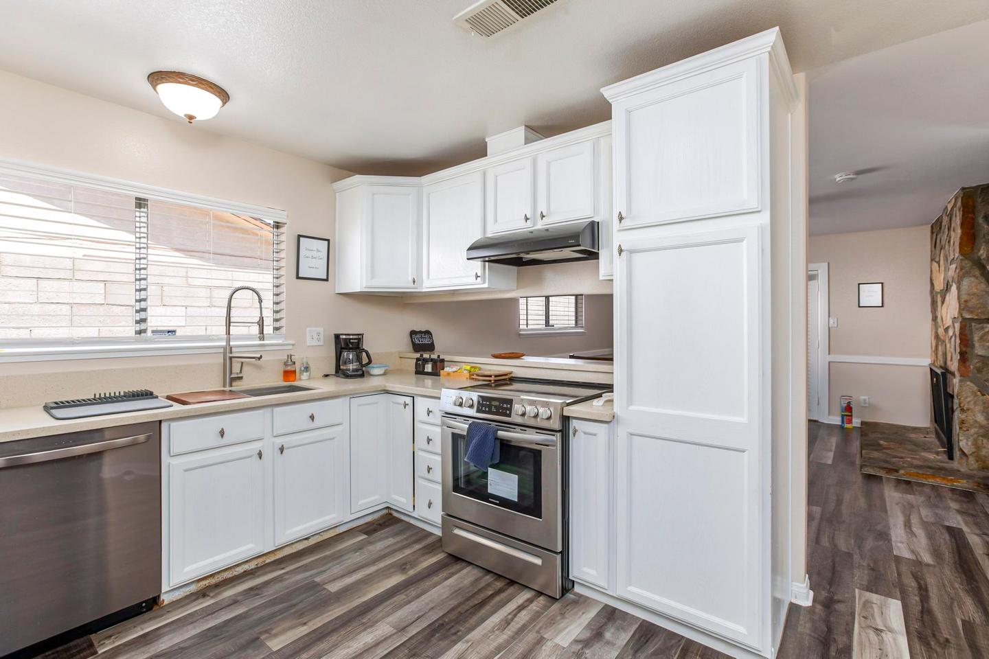 Common spaces including the kitchen