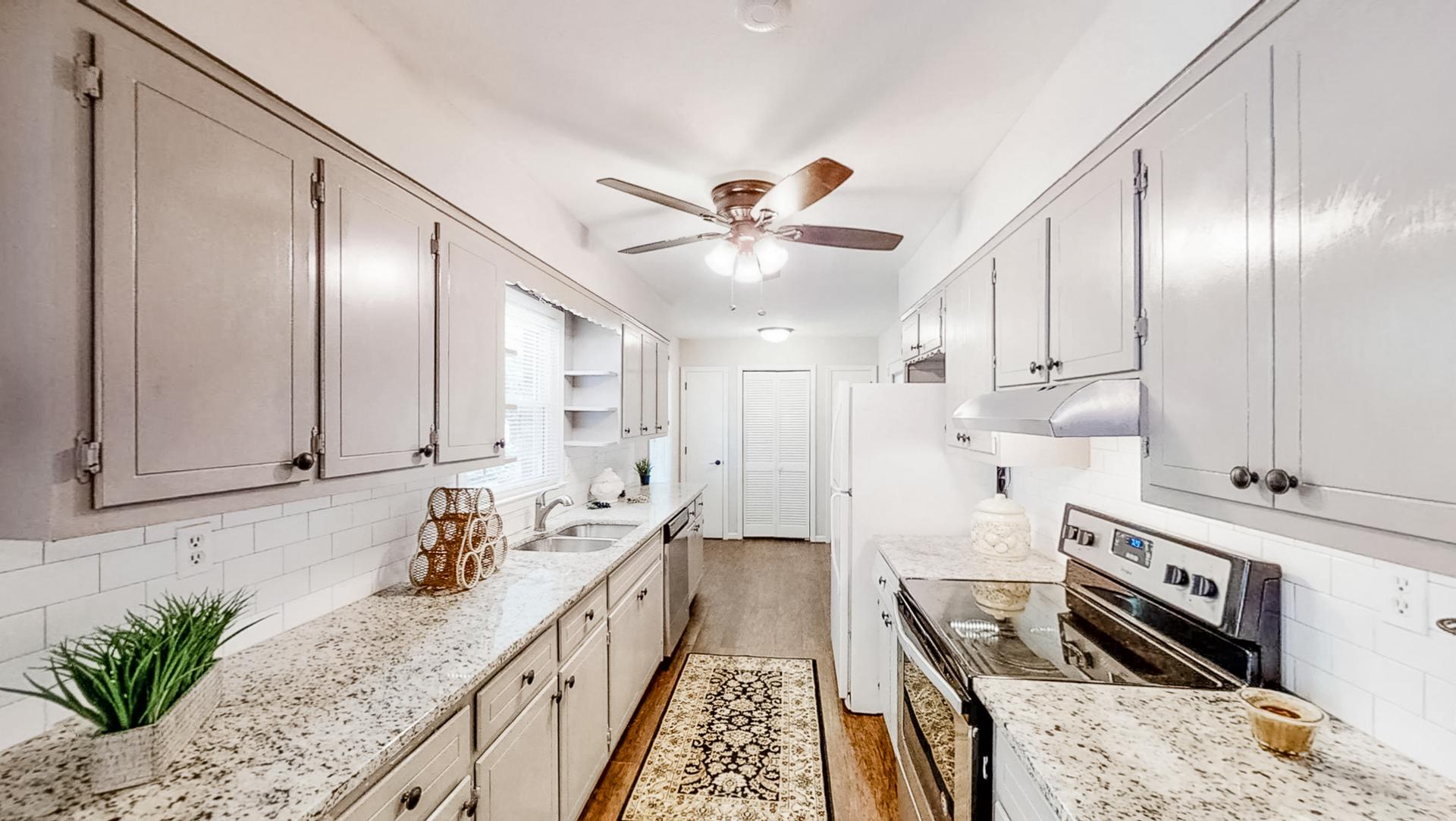 Common spaces including the kitchen