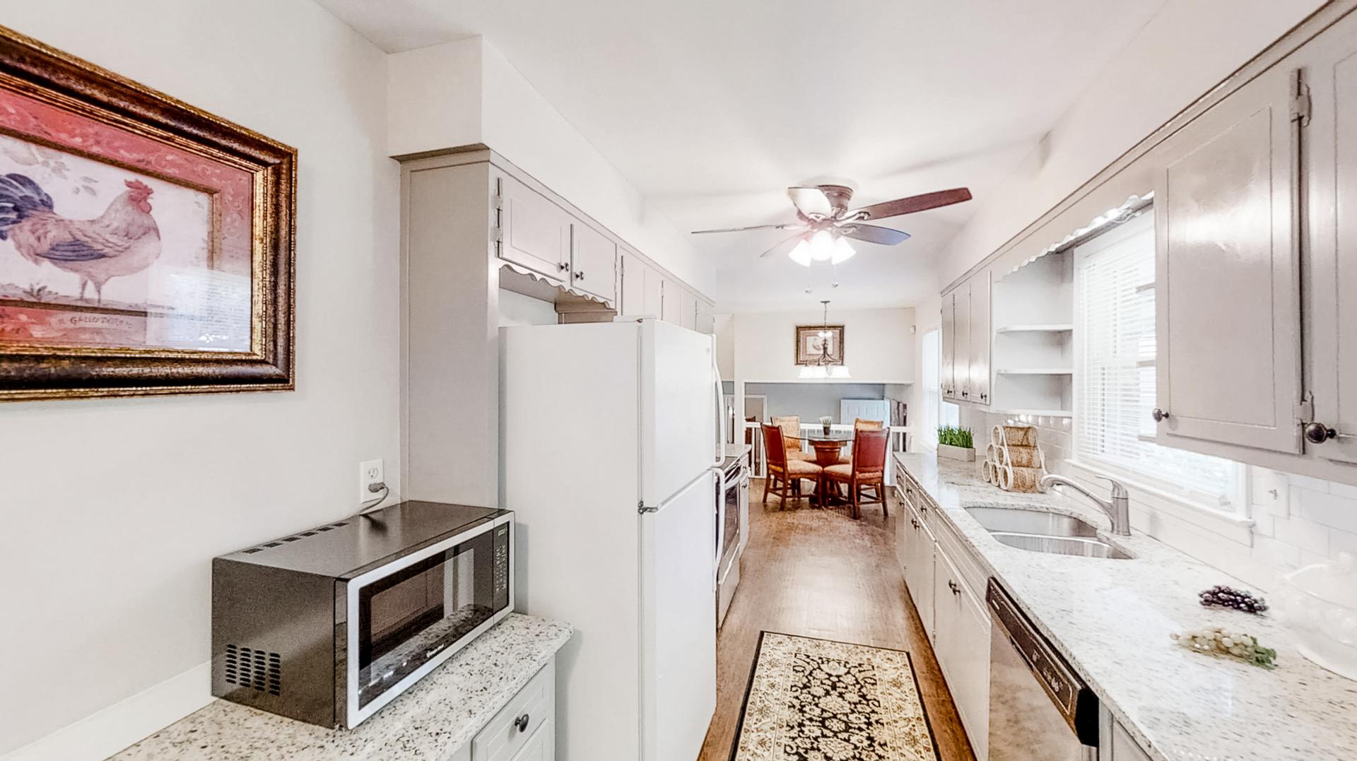 Common spaces including the kitchen
