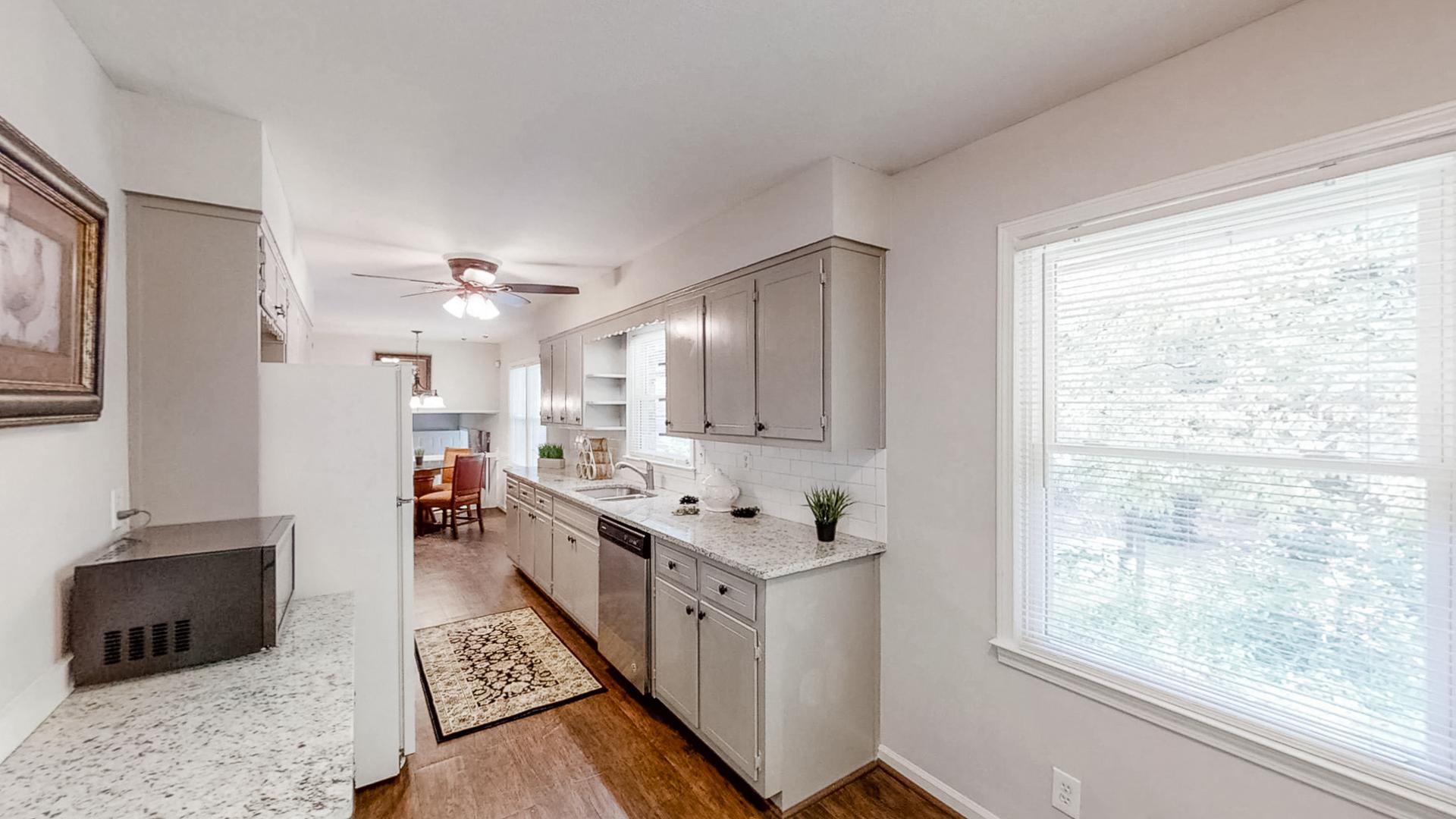 Common spaces including the kitchen