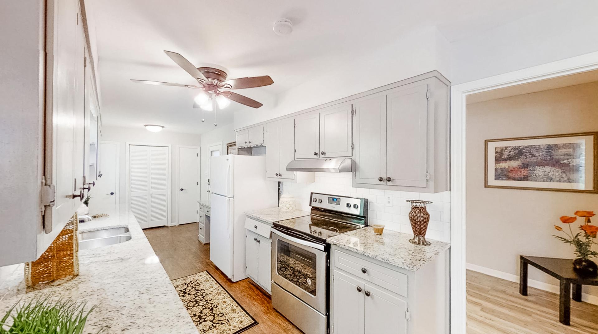 Common spaces including the kitchen