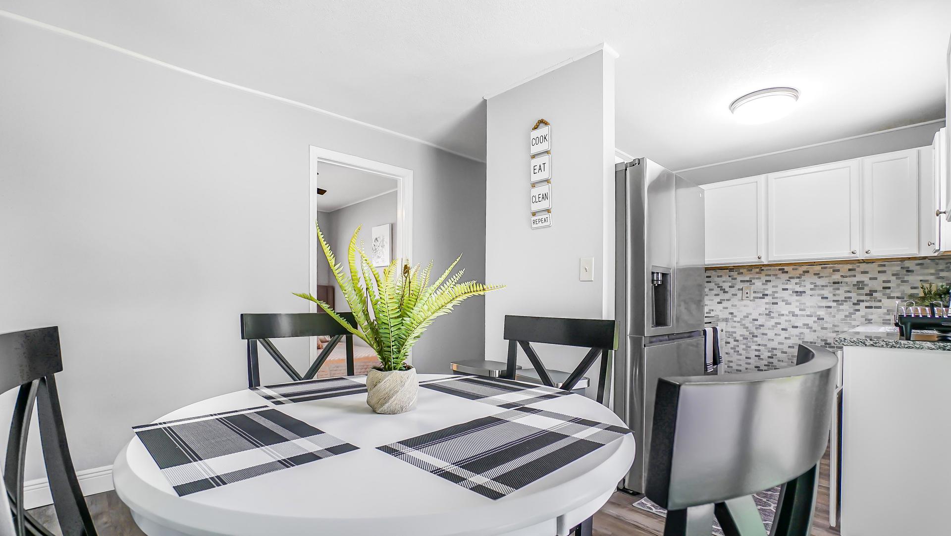 Common spaces including the kitchen
