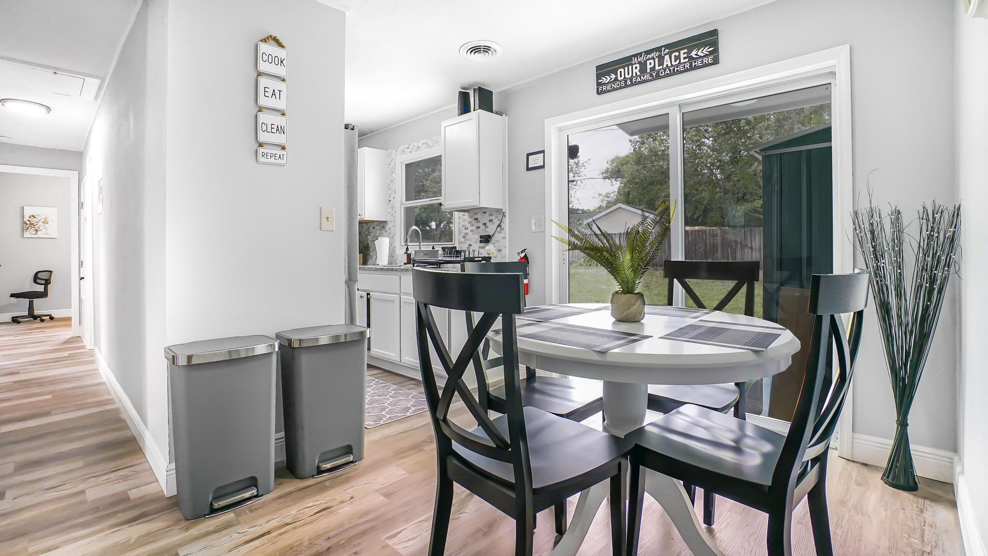 Common spaces including the kitchen