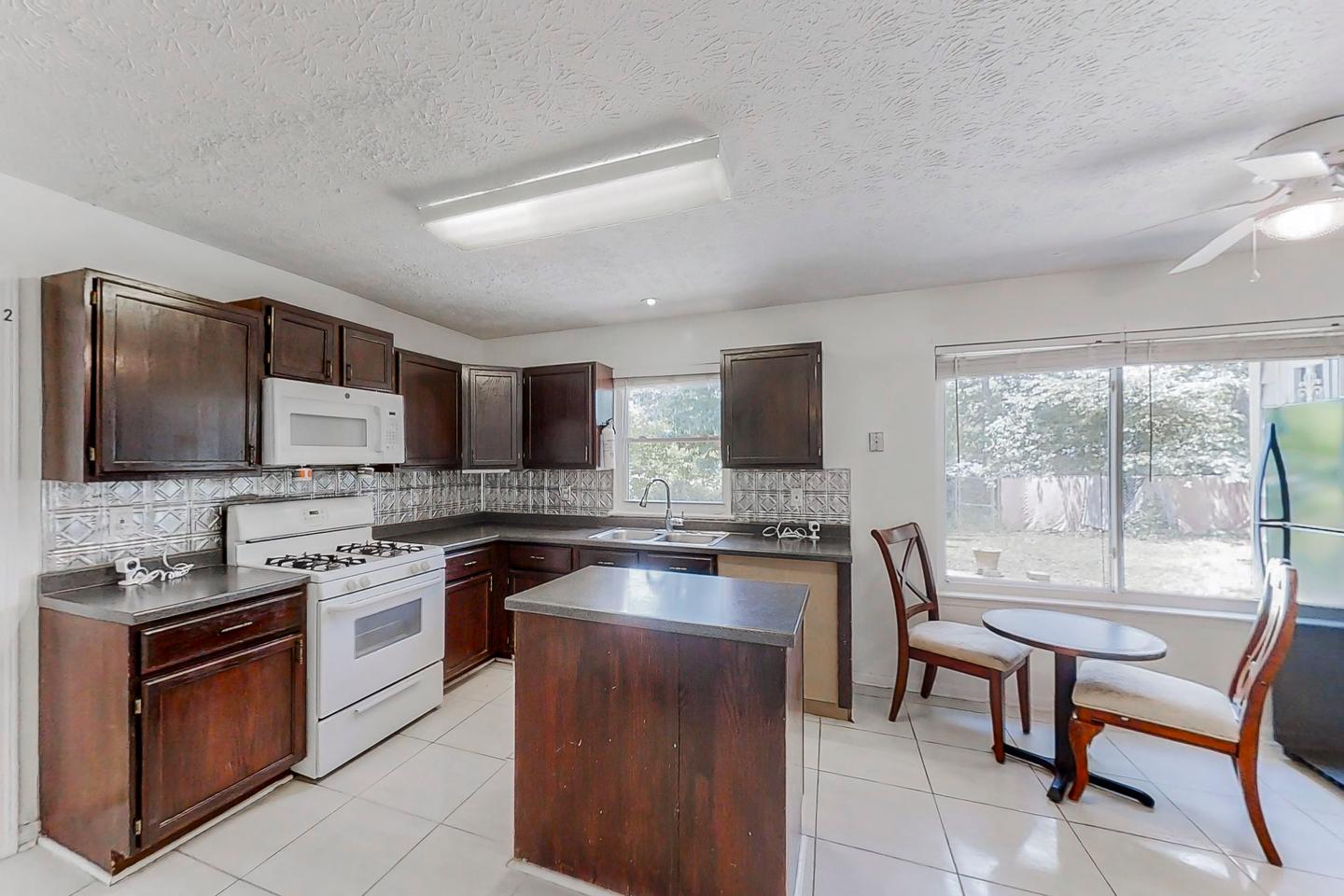 Common spaces including the kitchen