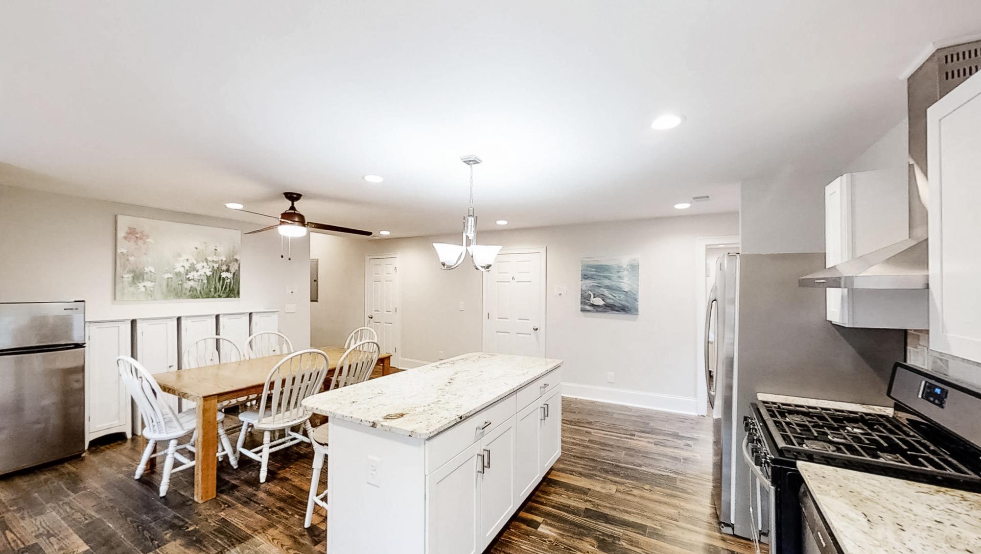 Common spaces including the kitchen