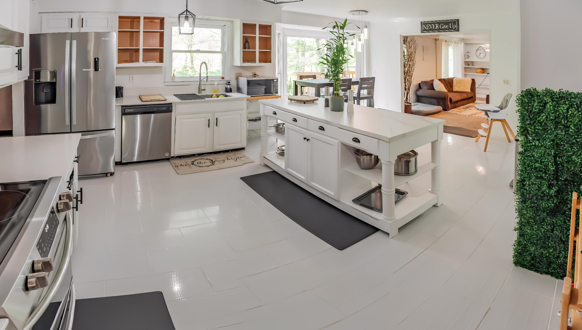 Common spaces including the kitchen